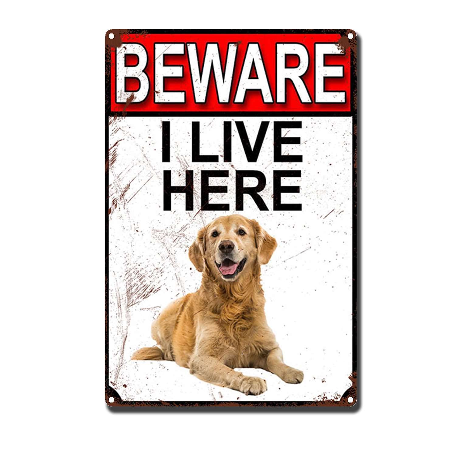 Vintagemetal SignBeware I Live Here Restoring Ancient Ways Garage Home Cafe Bar Farm Wall Bathroom Decor The Mural 8x12inch-Tin Sign