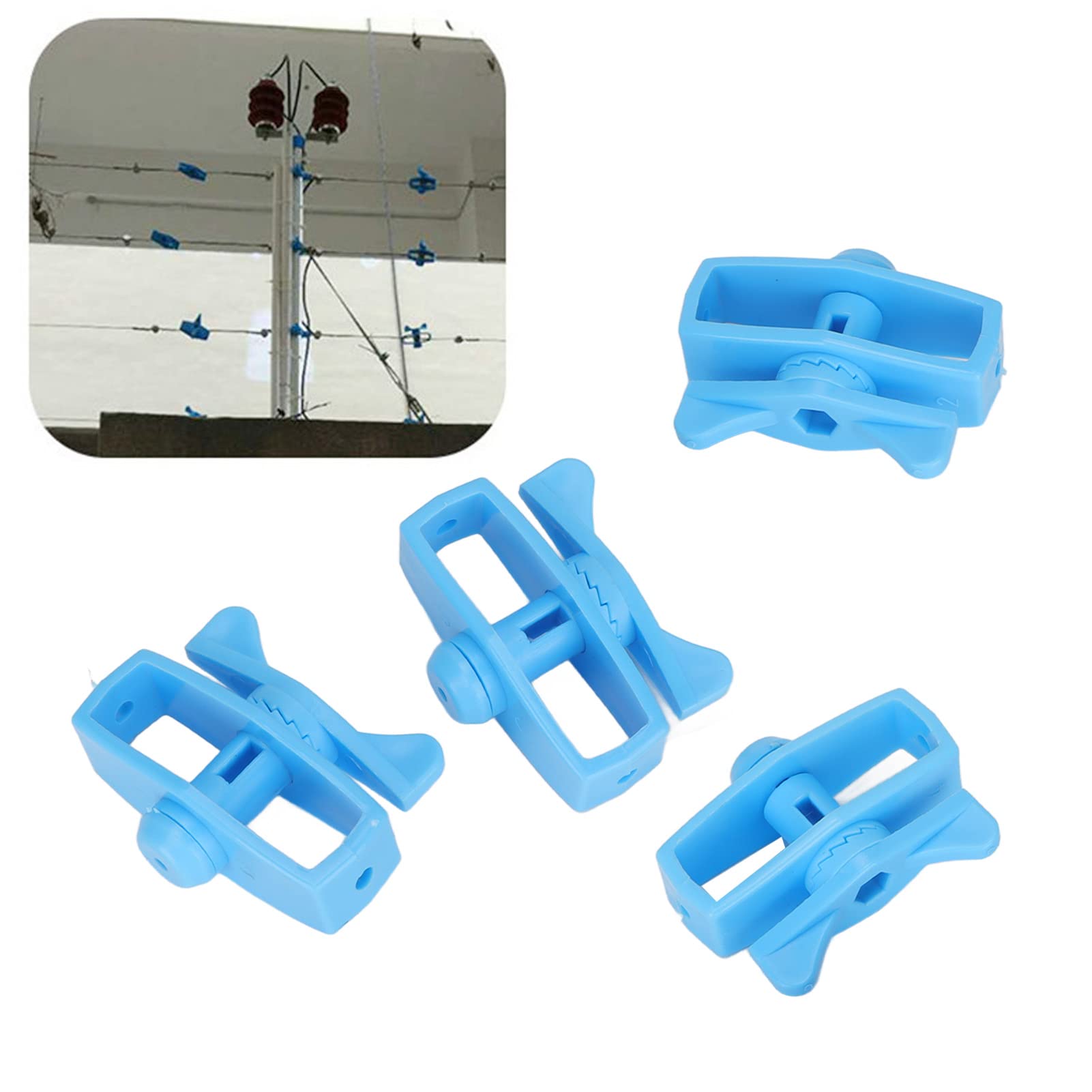 Tenditore per Recinto Elettrico da 50 Pezzi, Tenditore per Recinto Elettrico in ABS, Alta Resistenza e Resistenza All'Usura, Resistente Alle Intemperie e Durevole per Fattoria, Sicurezza (7X5x3cm)