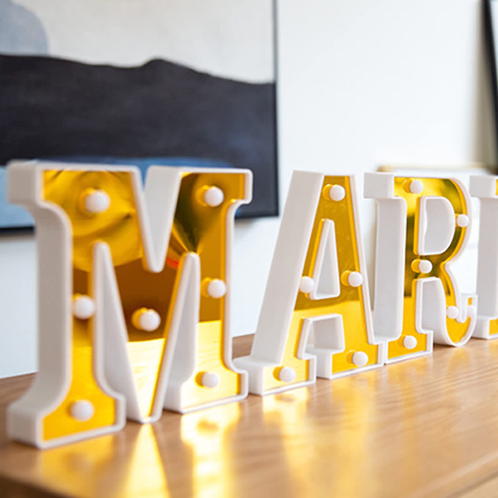 Marry Me - 7 lettere decorative a LED, con funzionamento a batteria, per decorazione romantica della casa, matrimonio, proposta di matrimonio, fidanzamento, compleanno, festa di compleanno