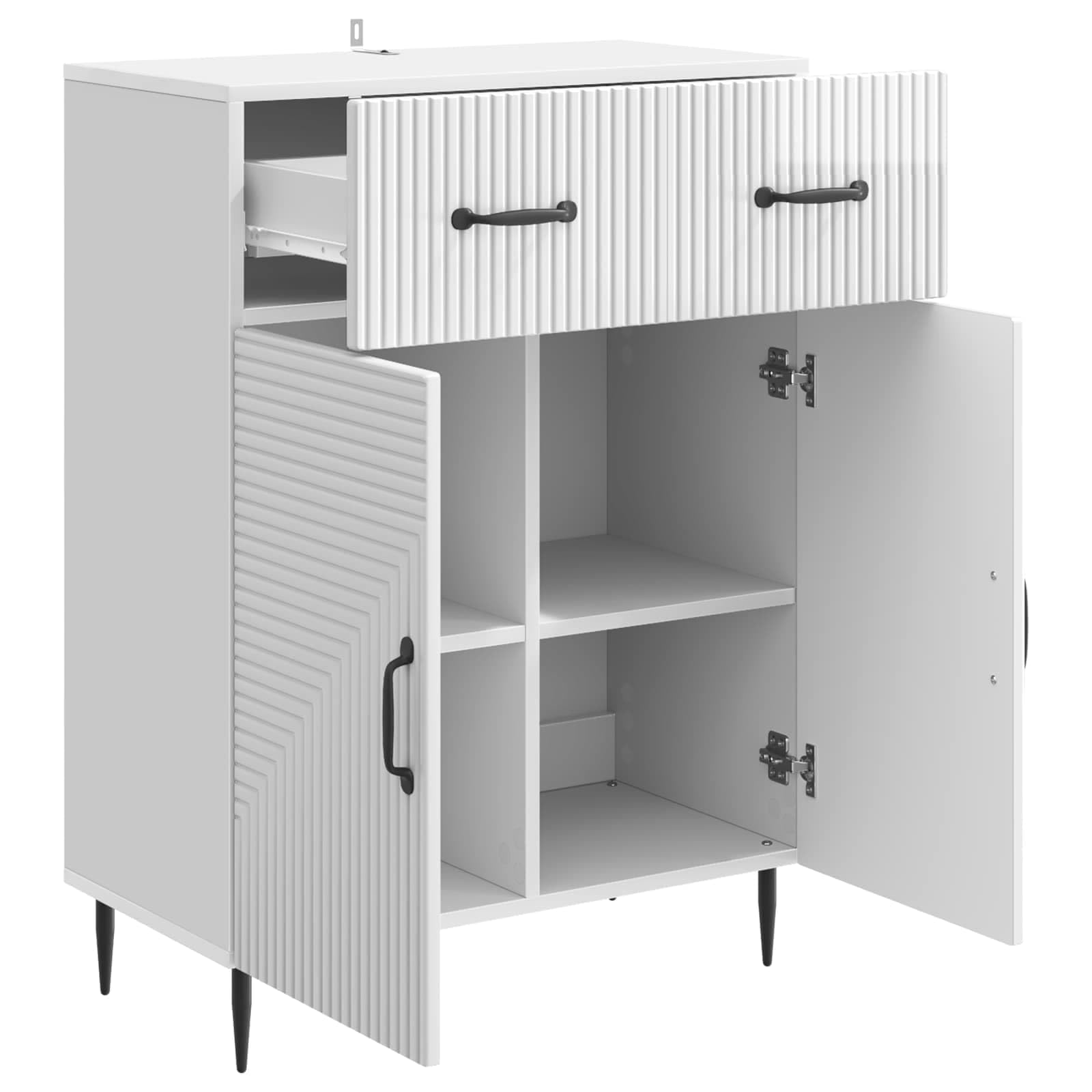 Credenza bianca lucida, 64 x 34,5 x 89,5 cm, comò