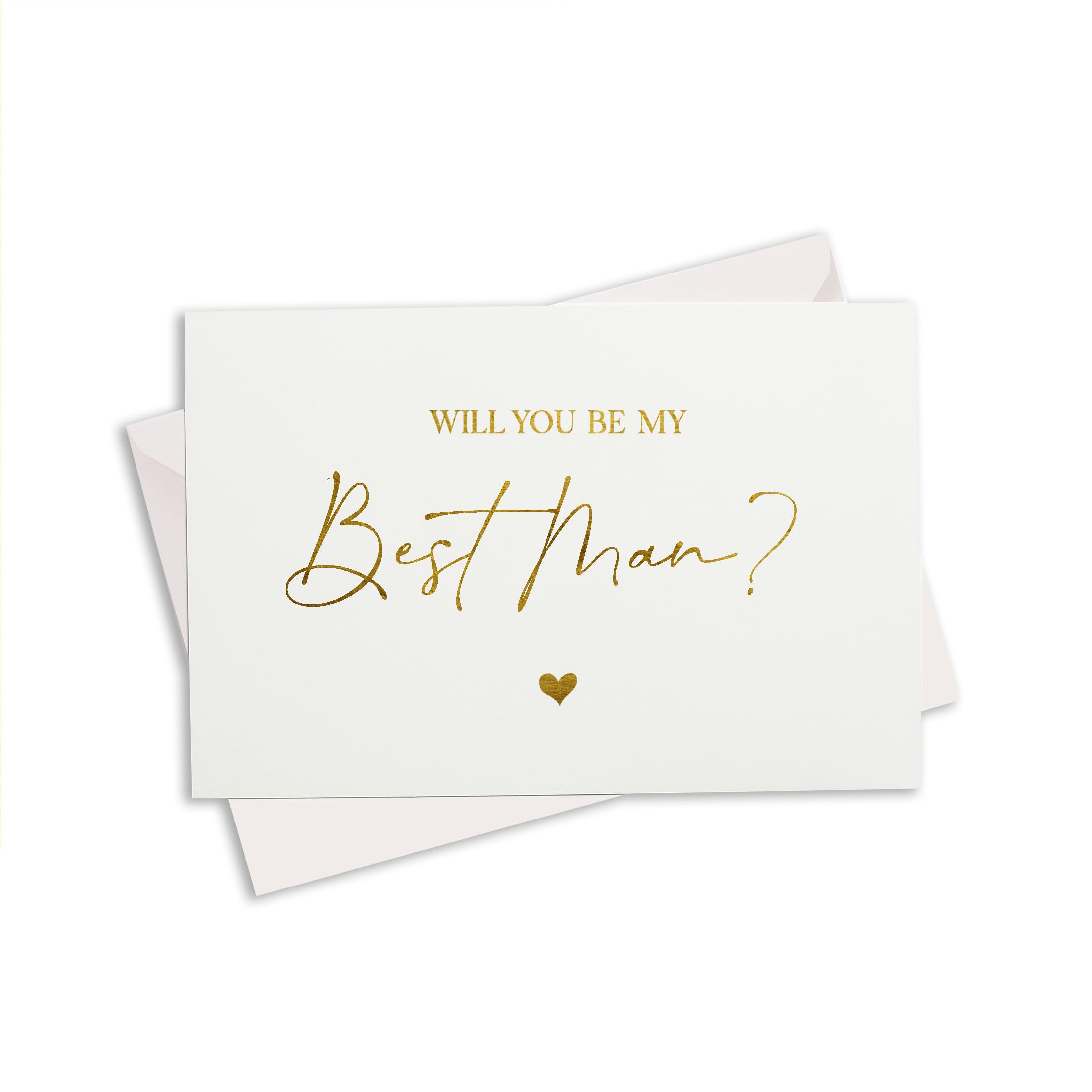 Pink PositivePink Positive Will You Be My Best Man' - Best Man Proposal Card - A6 White Card Luxury Gold Foiled The Best Man Invitation - Stag Do Best Man Proposal (Best Man)