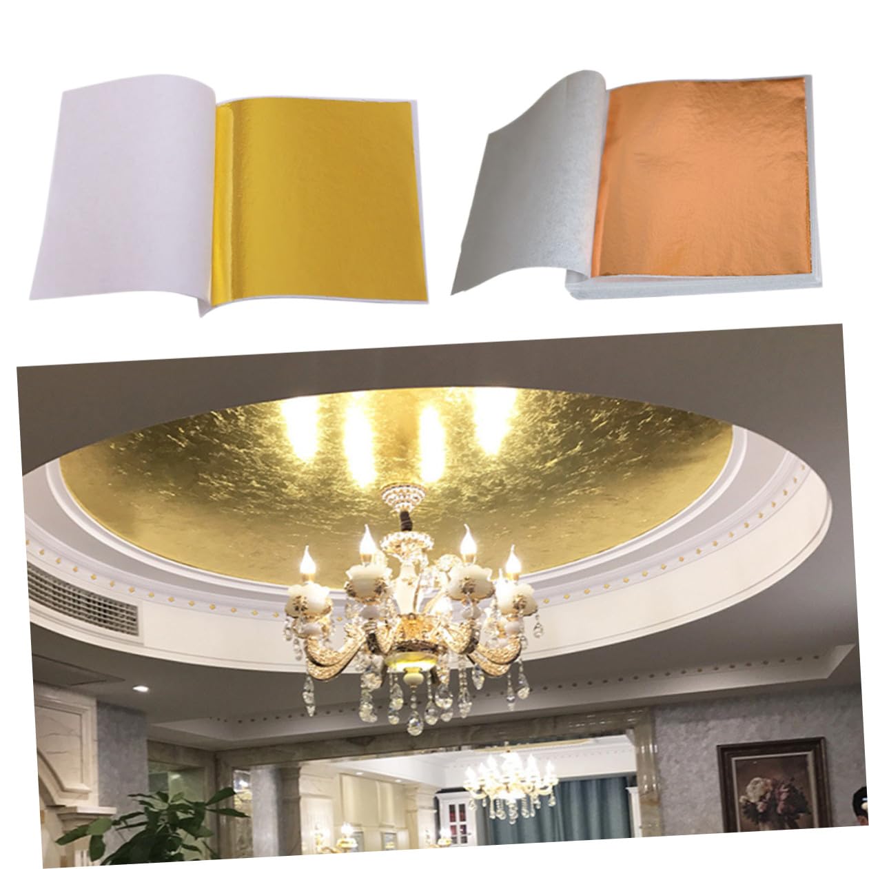 Lurrose 600blätter Imitations-Gold Und Roségoldfolie Für Basteln Nagelkunst Dekoration Und Gilding Für Kunstprojekte Und -kreationen
