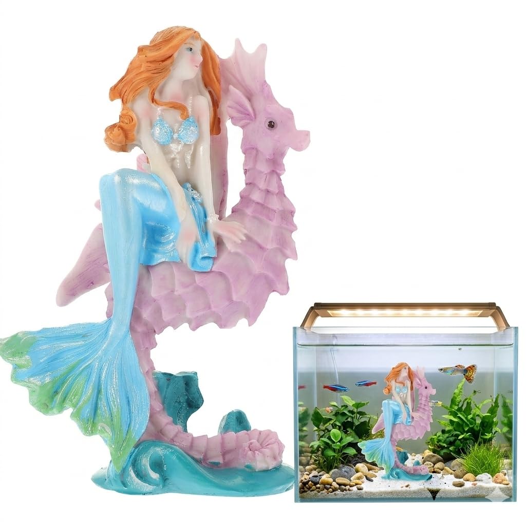 Milisten Resin Mermaid Aquarium Statue - Decorative Fish Tank Ornament for Lively Underwater Scenes, Aquariums and Home Decor - Random Colour