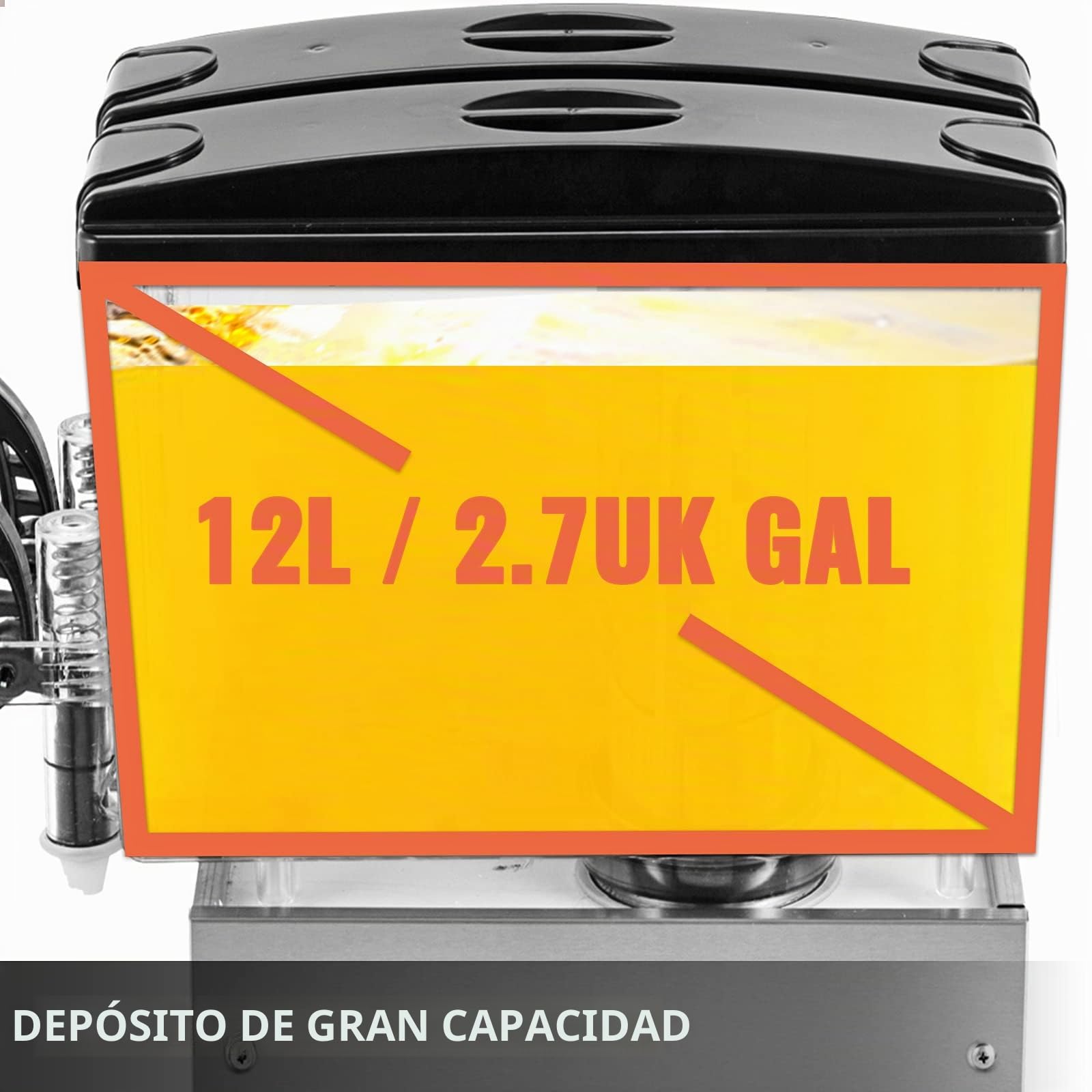 VEVOR Máquina de Dispensador de Bebida 36 L, Máquina de Bebidas Frío con Tanques 12 L * 3, Máquina de Dispensador de Jugo 270 W, Máquina de Bebidas Frías de Acero Inoxidable Temperatura 5-12℃