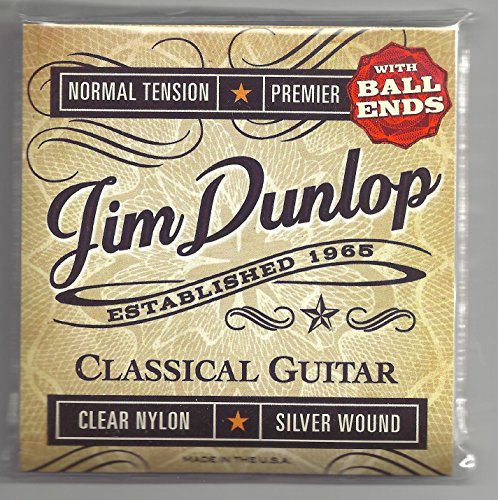JIM DUNLOP DPV102B Premiere Series Ball End Classical Guitar Strings, Normal Tension, .028-.043, 6 Strings/Set