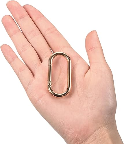 Miniatura 3 de uxcell Anillo ovalado de resorte, clip de resorte redondo, hebilla de resorte para bolsos, monederos, llavero