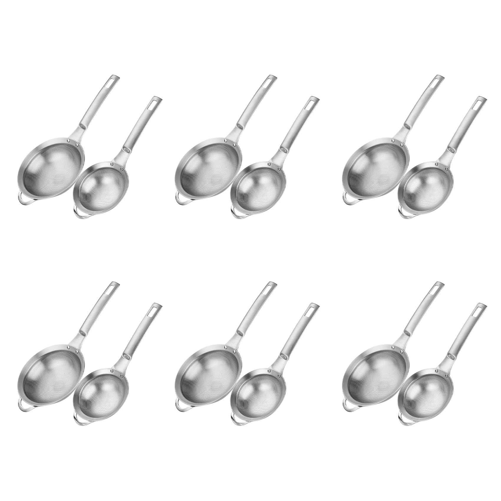 Colador pequeño de fina de acero inoxidable con de metal, juego de 12 unidades para cocina