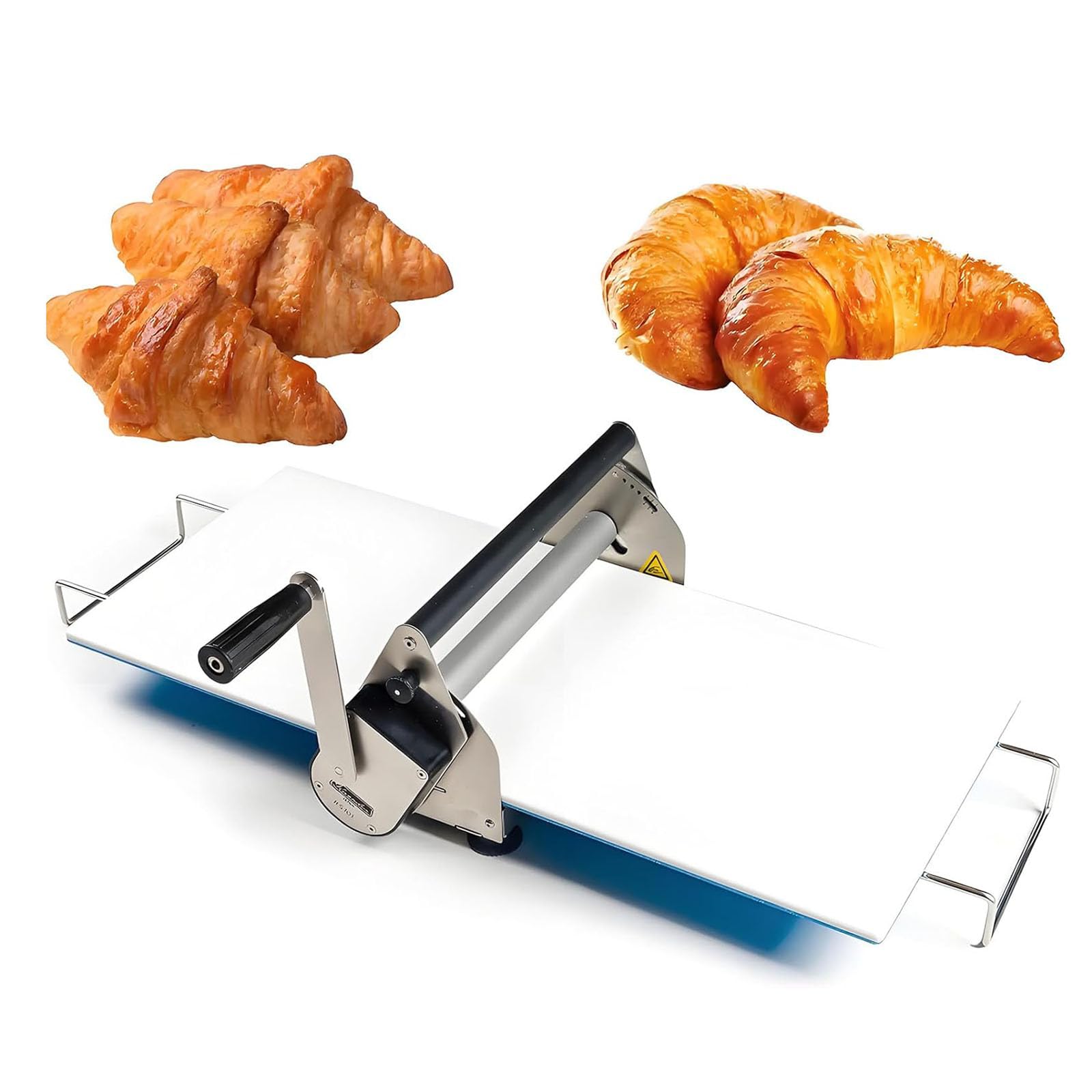 Sfogliatrice manuale in acciaio inox, pieghevole, spessore regolabile per panetterie e pizzerie