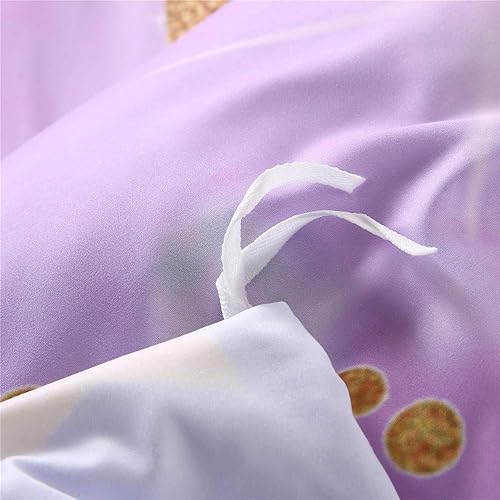 Miniatura 4 de ADASMILE A & S Juego de ropa de cama de unicornio tamaño individual para niñas, juego de ropa de cama para niñas con estampado floral de corazón