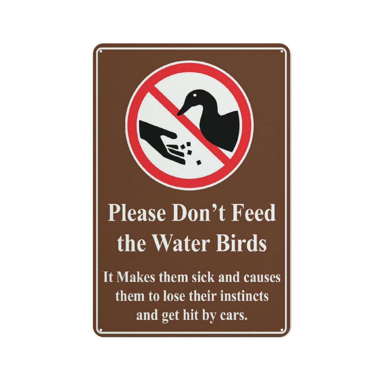Please Do Not Feed The Water Birds Sign Signs Outdoor, Uv Printed Aluminum 12 X 8 In, Weatherproof And Security Signs For Home Or Business
