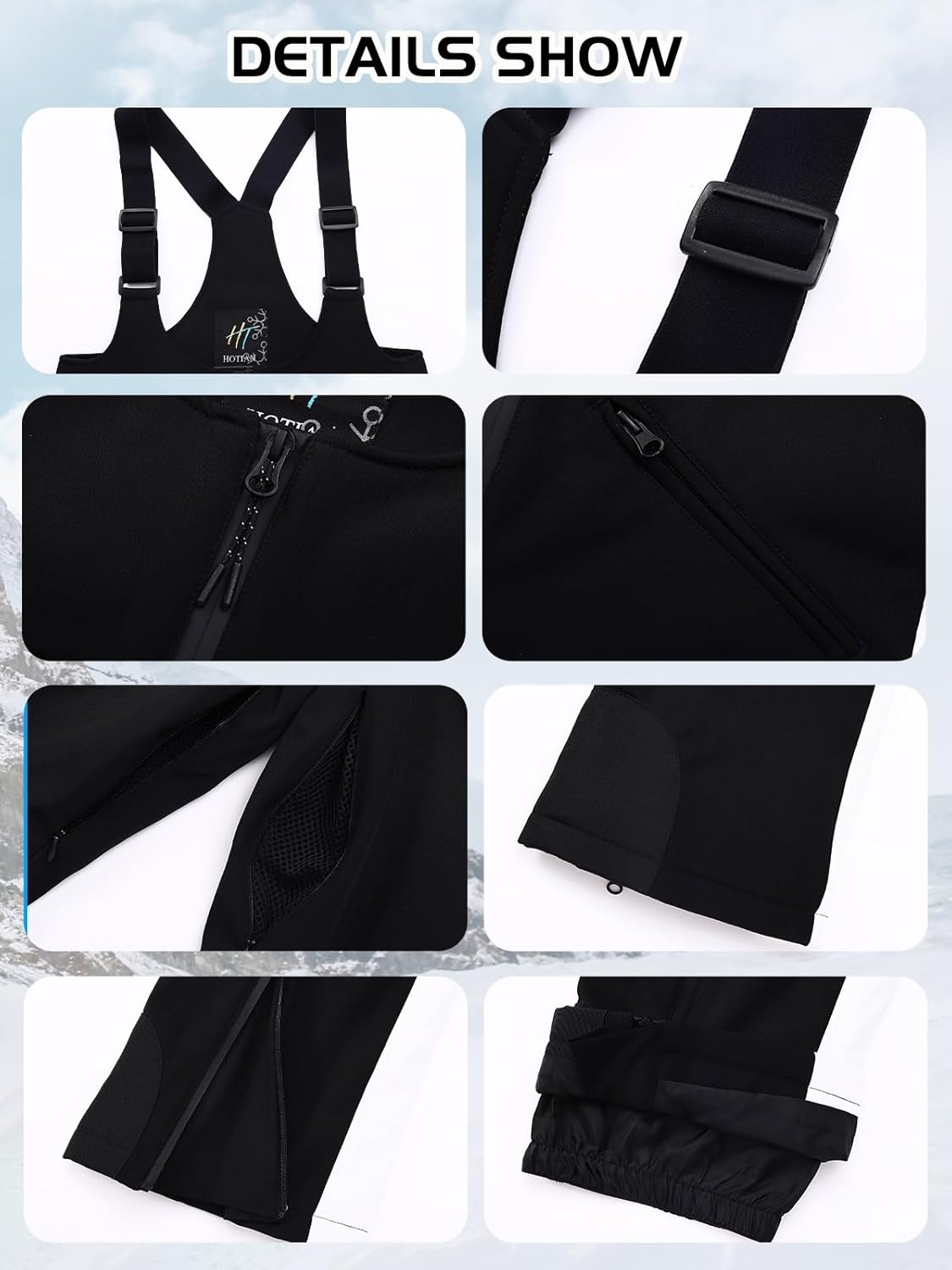 Oymyakon Women's Snowboard Bibs Snow Overalls Waterproof Windproof Insulated Ski Bib Pants - Image 6