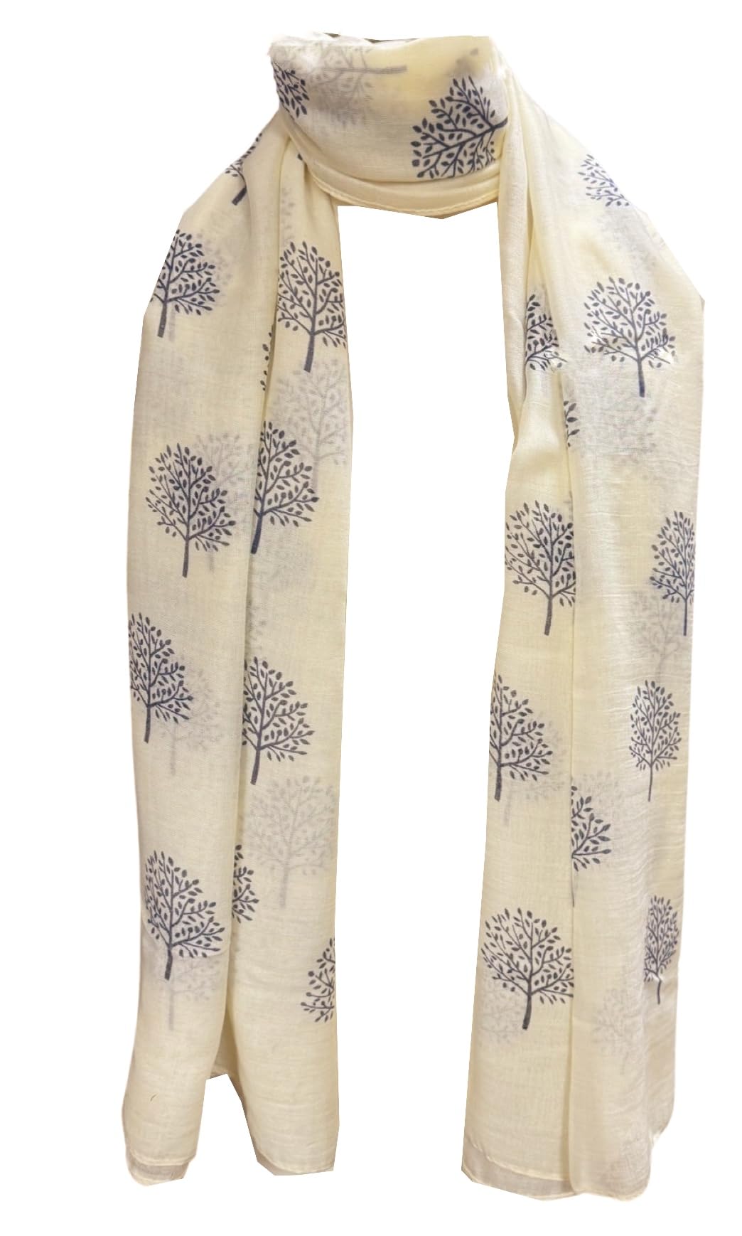 World Of Shawls Women's Cream Mulberry Tree Scarf Shawl Wrap Soft Warm (Cream)