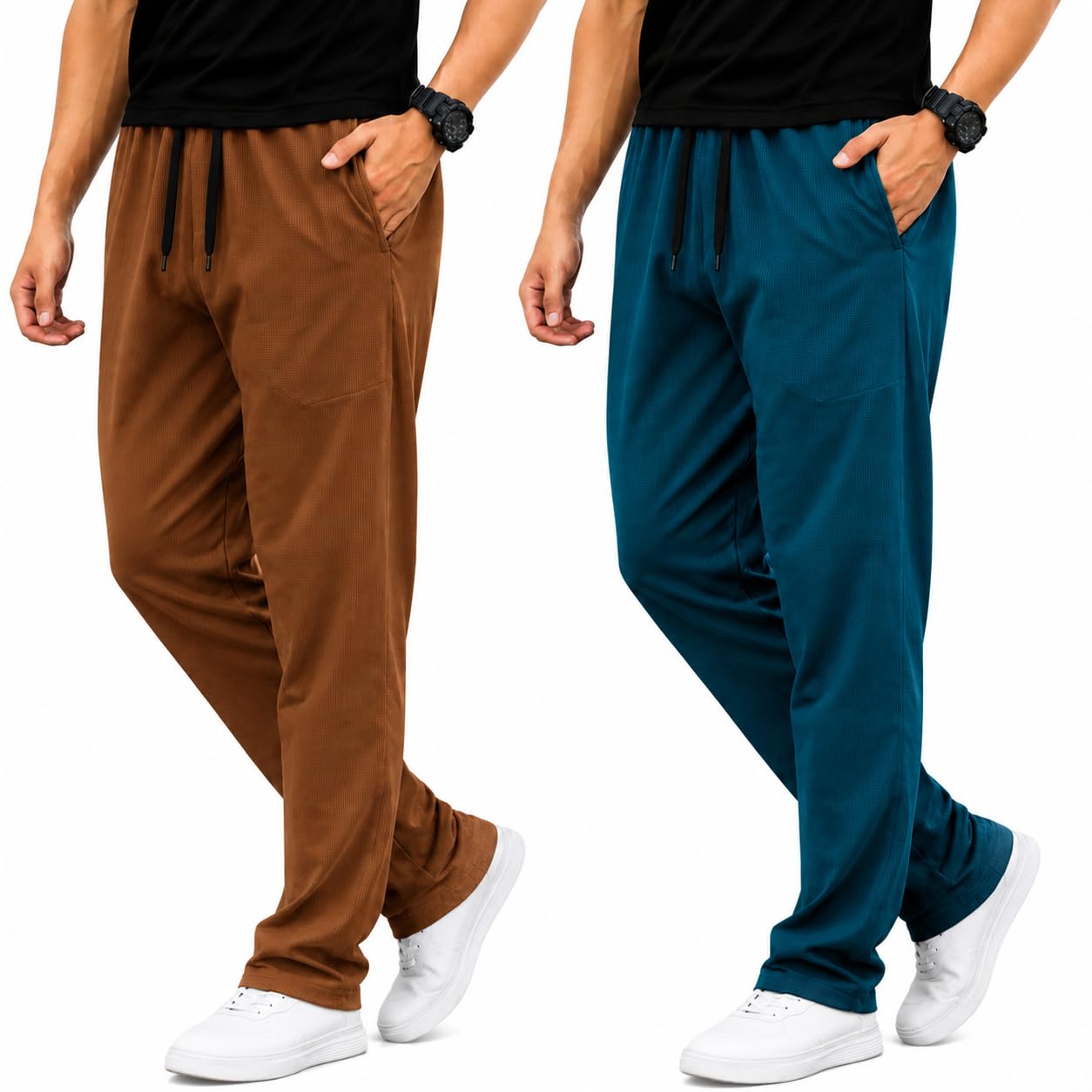 mack jonney Men’s Cotton Track Pants Pack of 2 | Regular Fit Comfortable Sports & Casual Lower for Gym, Running 7-picture-23