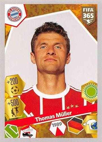 Miniatura 1 de 2017-18 Panini FIFA 365 Stickers Soccer #281 Thomas Muller Bayern Munich Official Smaller Than Trading Card Sized Album Sticker in Raw (NM or