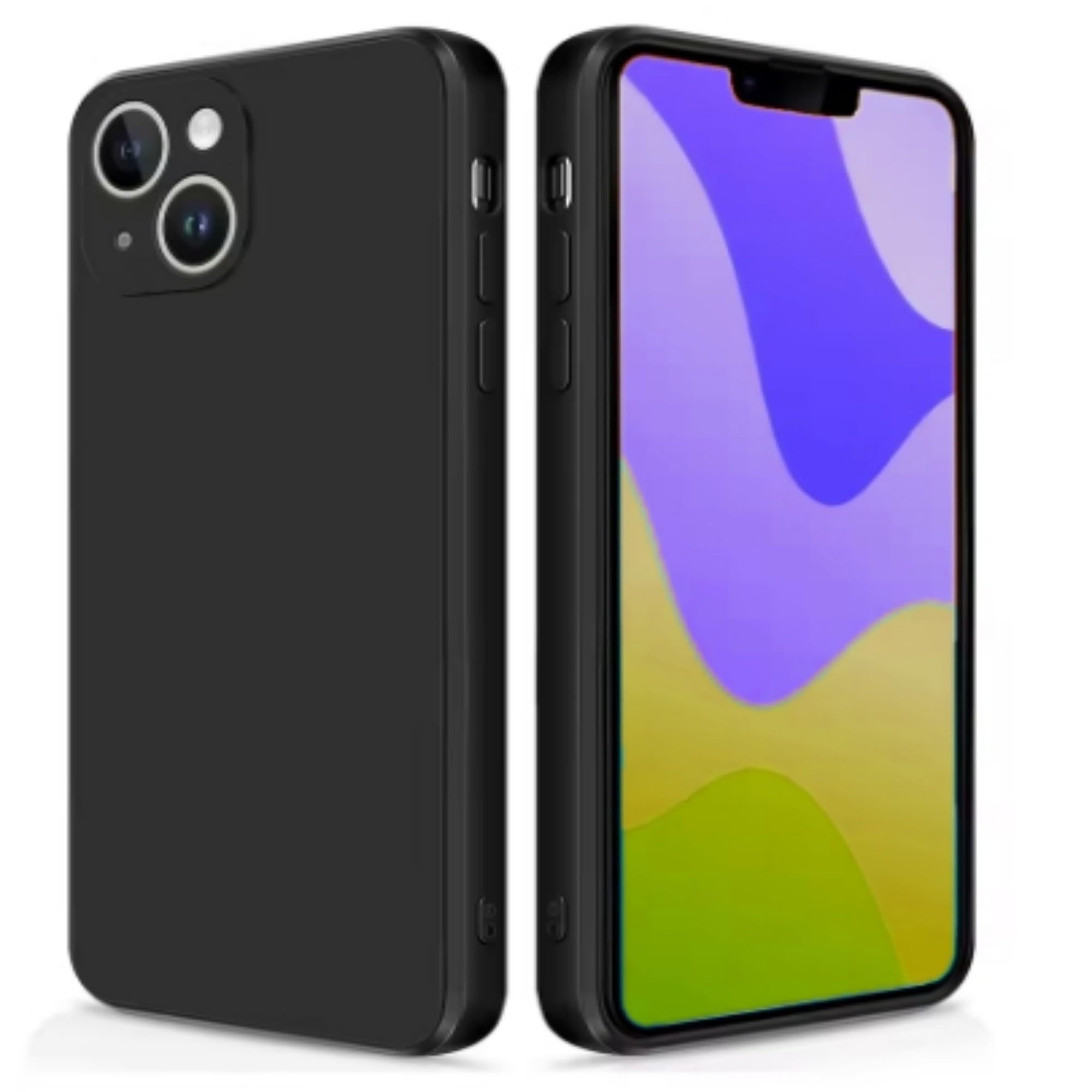 AERRYORD Compatible with iPhone 14 Plus Liquid Silicone Fine Hole Case Pouch with Microfiber Fleece Support Wireless Charging, Anti-Scratch Camera