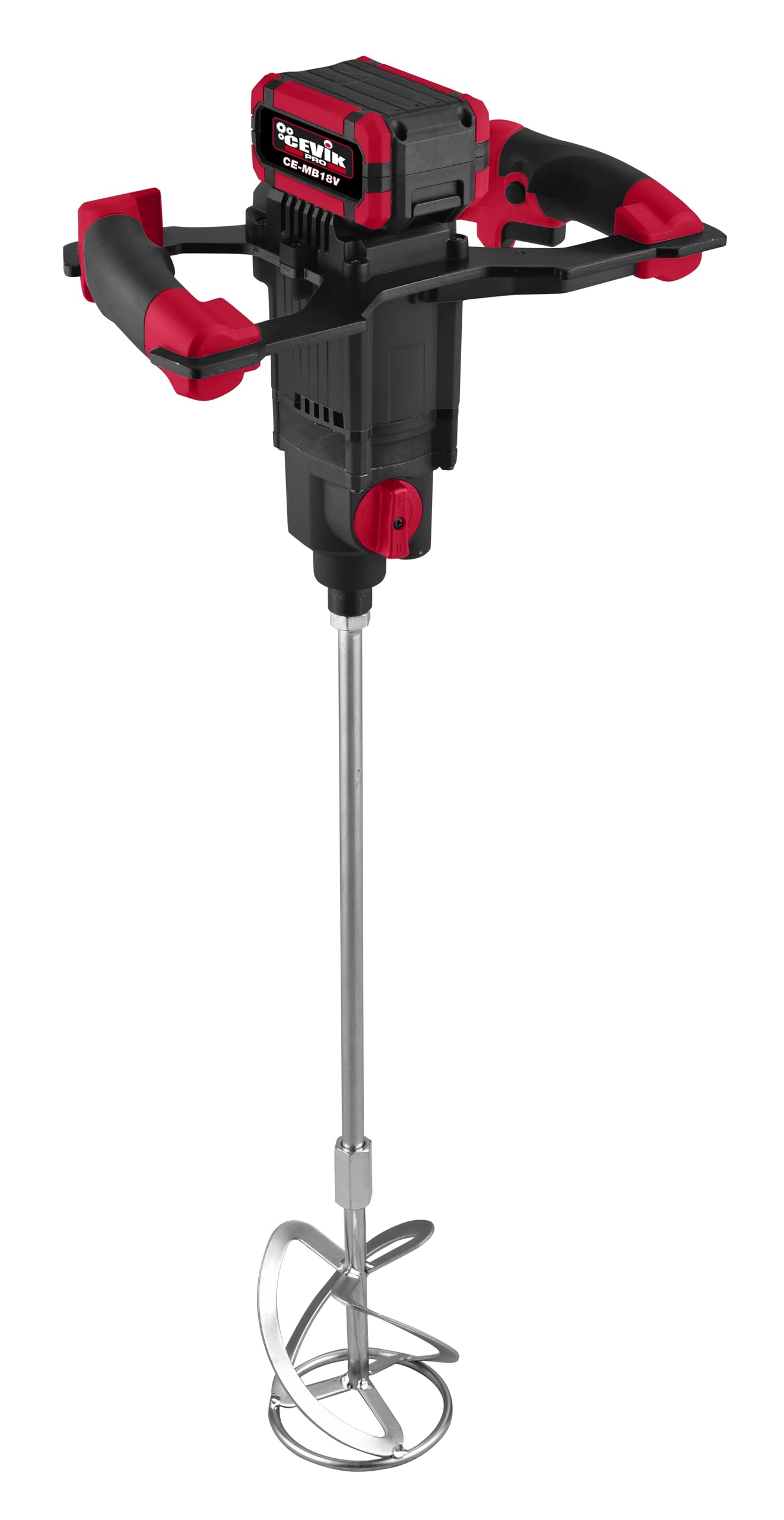 CEVIK PRO CE-MB18V - Mezcladora a Batería 18V Brushless - 2 Velocidades Variables - Varilla M14 600mm - Uso Profesional Cemento Pintura Adhesivo - Portátil y Ergonómica