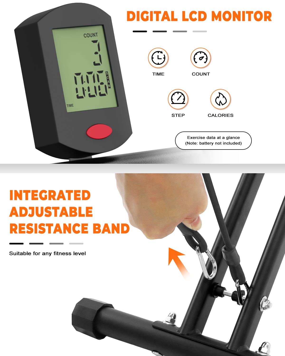 Dskeuzeew Squat Machine Faltbare Kniebeugenmaschine Heimtrainer Fitnessgeräte Kniebeugen mit Widerstandsband Bauchtrainer Fitnessgeräte Trainingsgeräte für Bauch Arme Beine Rücken Squat Max 165KG