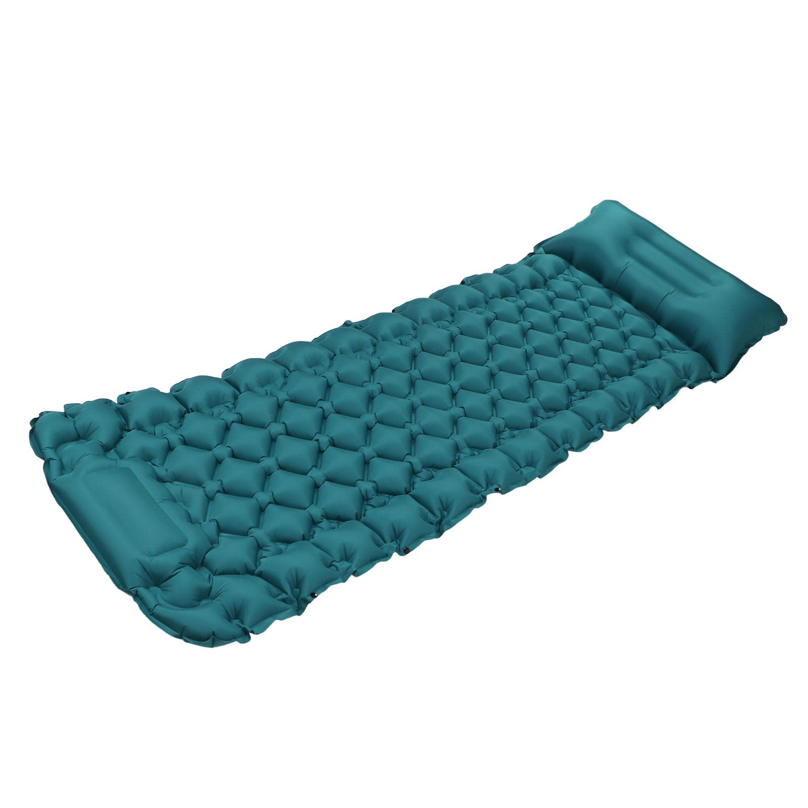 Changor Materasso da Campeggio Portatile a Gonfiaggio Rapido con Cuscino Curvo per Avventure All'aria Aperta, Materiale in Nylon Blu