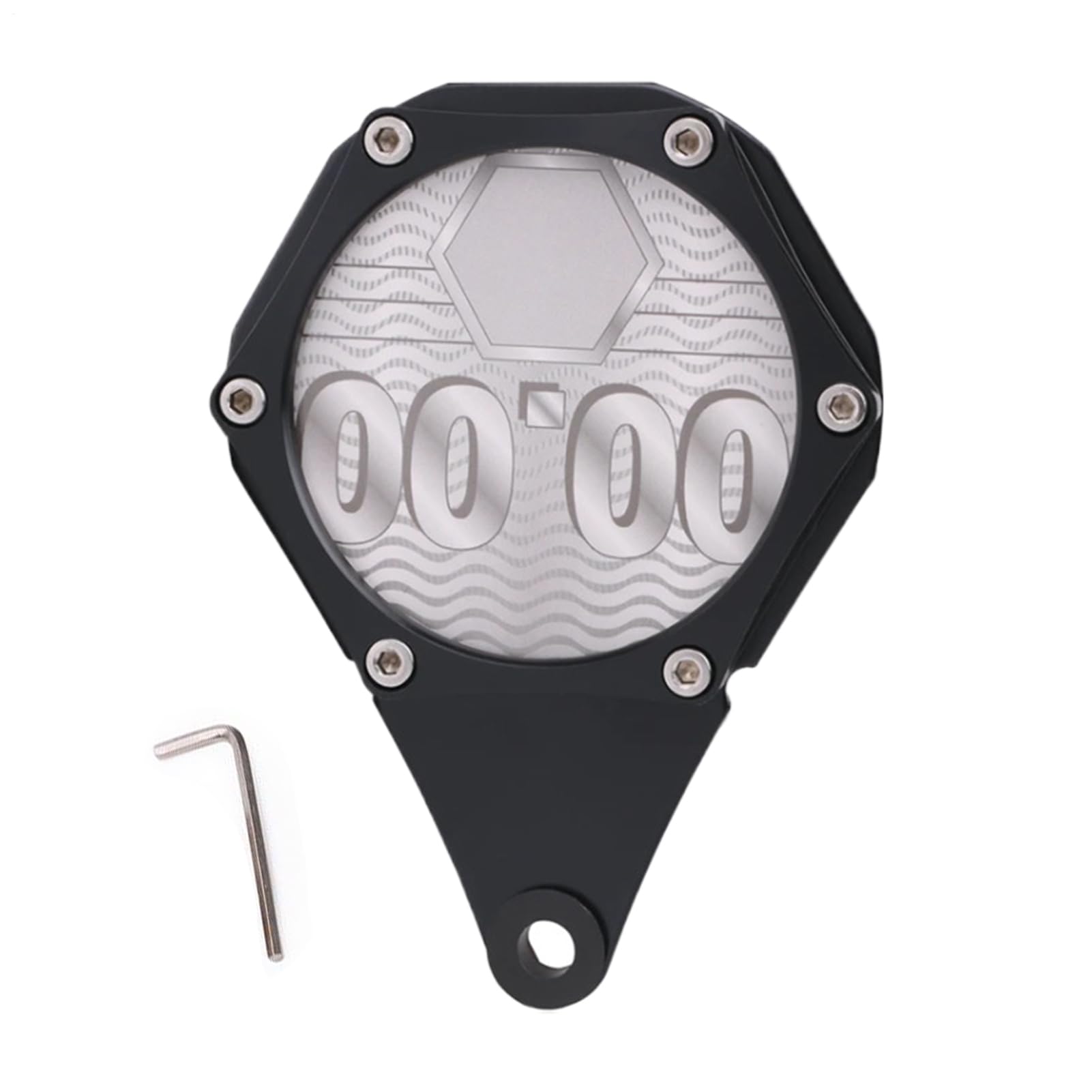Soporte para permisos de disco fiscal para motocicleta, soporte hexagonal para placa de impuestos, soporte de aluminio impermeable para tarjetas con llave para ciclomotor ATV