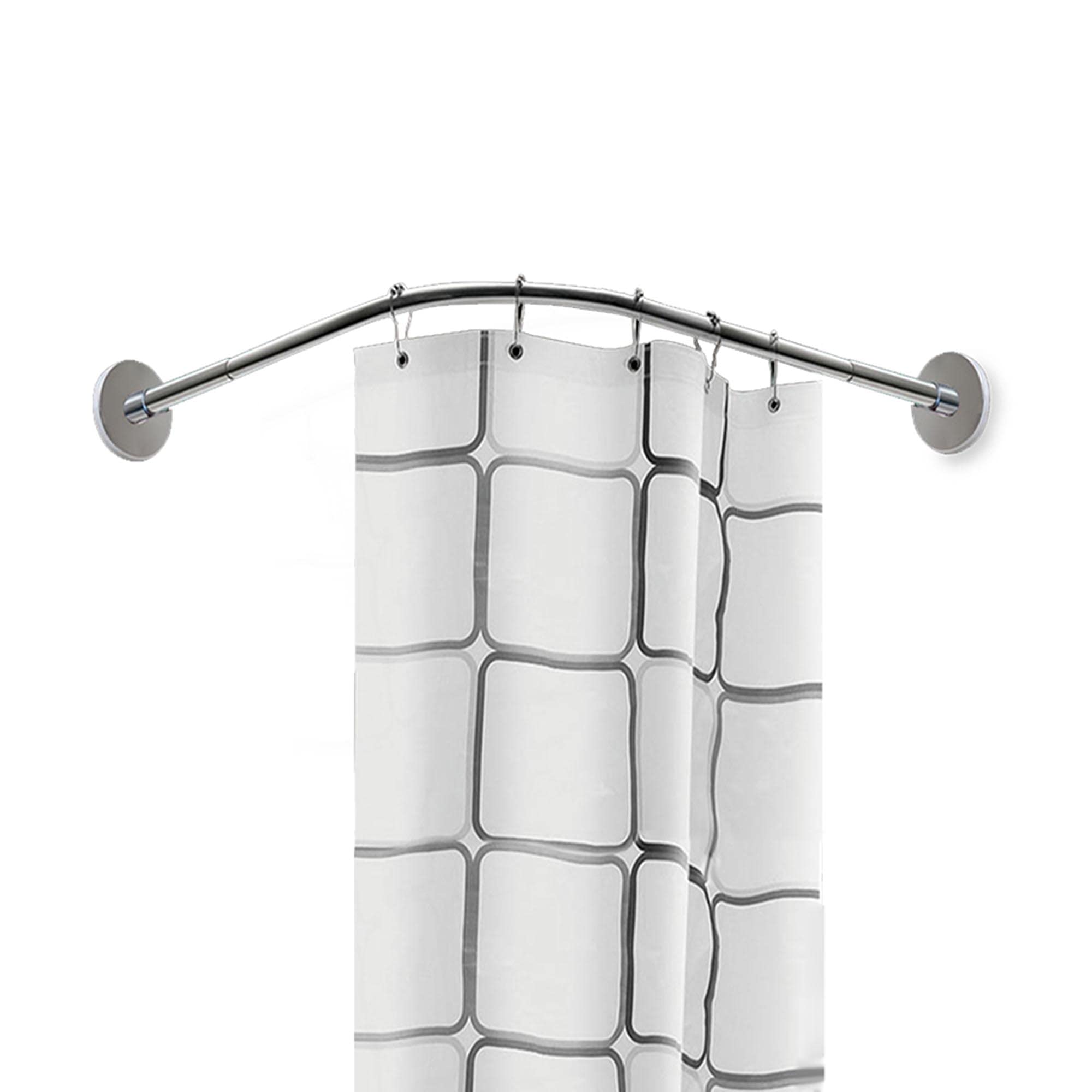 Barra Extensible para Cortina de Ducha, Barra Extensible en Forma de L para Cortina de Ducha, rieles curvos para Cortina de Ducha, Barra de Acero Inoxidable 304 para Cortina de baño y bañera