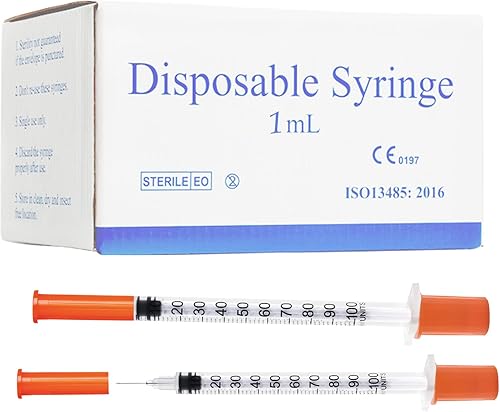 Jeringa U100 1cc 30G 12 Pulgada 100 PIEZAS, Embalaje Independiente