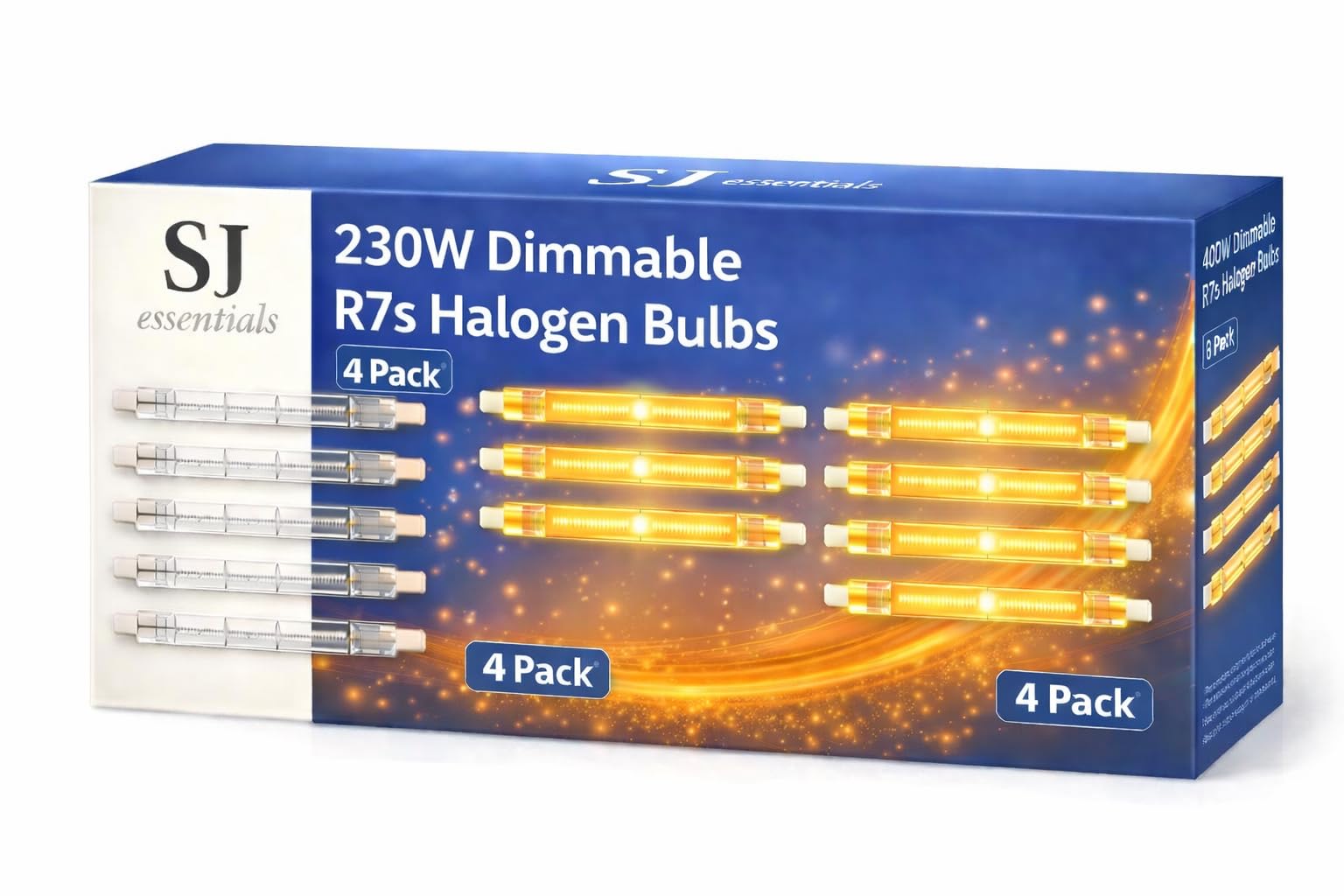 SJ essentials R7s Halogen Light Bulbs Dimmable 118mm 230W 230V Linear Bulbs for Floor Lamp Uplighter, 2700K Warm White J118 R7s Double Ended Bulb for Security Floodlight, Work Light
