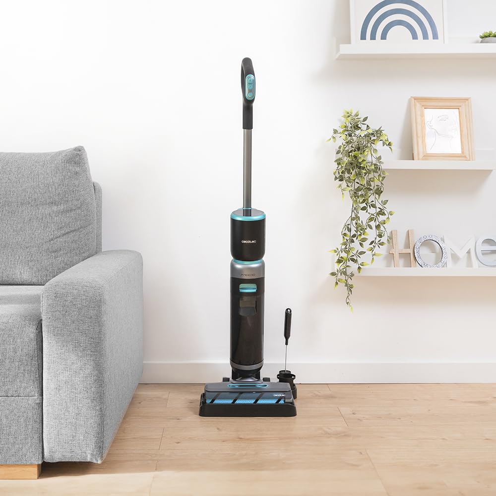 Cecotec Aspirapolvere e Lavapavimenti Intelligente con Base Autopulente FreeGo Wash&Vacuum Elite. 200W, Autonomia 35min, Aspira e Lava Contemporaneamente, Spazzola Autopulizia, Doppio Serbatoio 700ml
