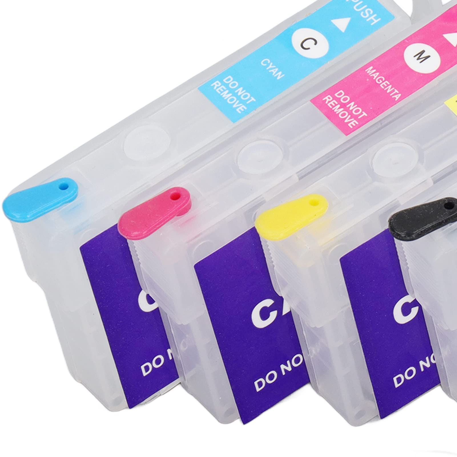 Domary Cartucce D'inchiostro 4 Colori con Chip Permanente per Stampante a | Ricaricabile, Materiale PP, Perdita di Inchiostro, Stampa di Foto, Documenti, Carte di Prova