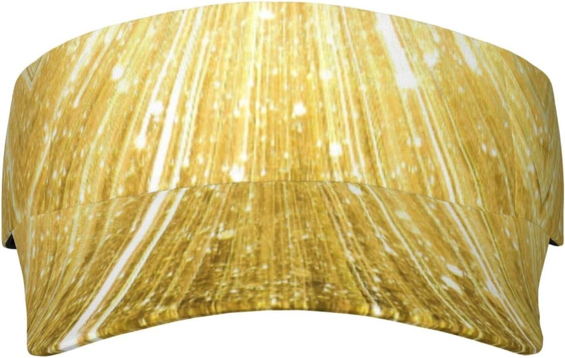 Gold Bling Print Sports Sun Visor Hats,Adjustable Sun Caps for Men Women Adults Lightweight