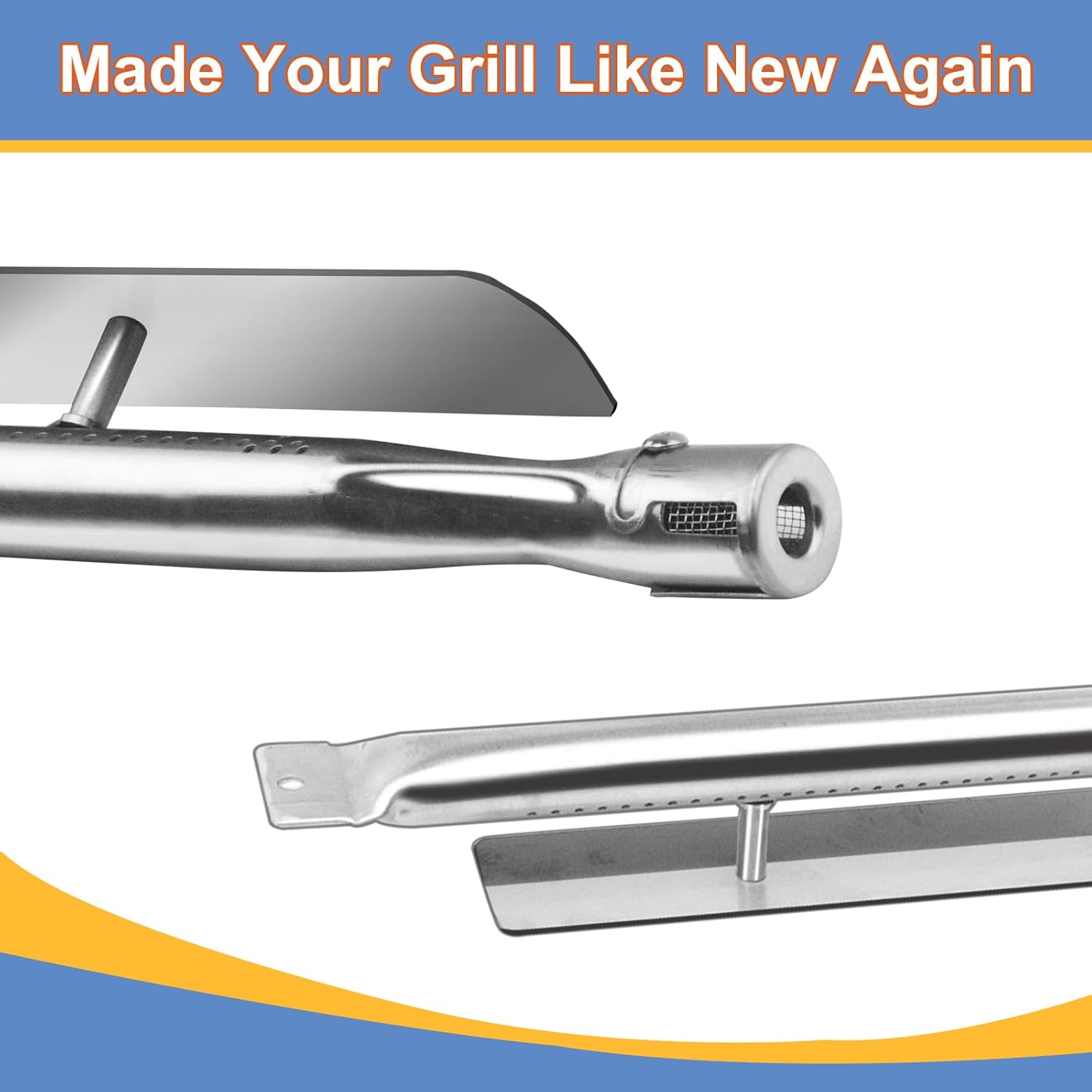 Grill Burners Tube Replacement for Viking Oven 316-911, VGBQ 30 in T Series, VGBQ 41 in T Series and Others Gas Grills Models, Stainless Steel Pipe Viking Range Parts, 24", 2 Pack