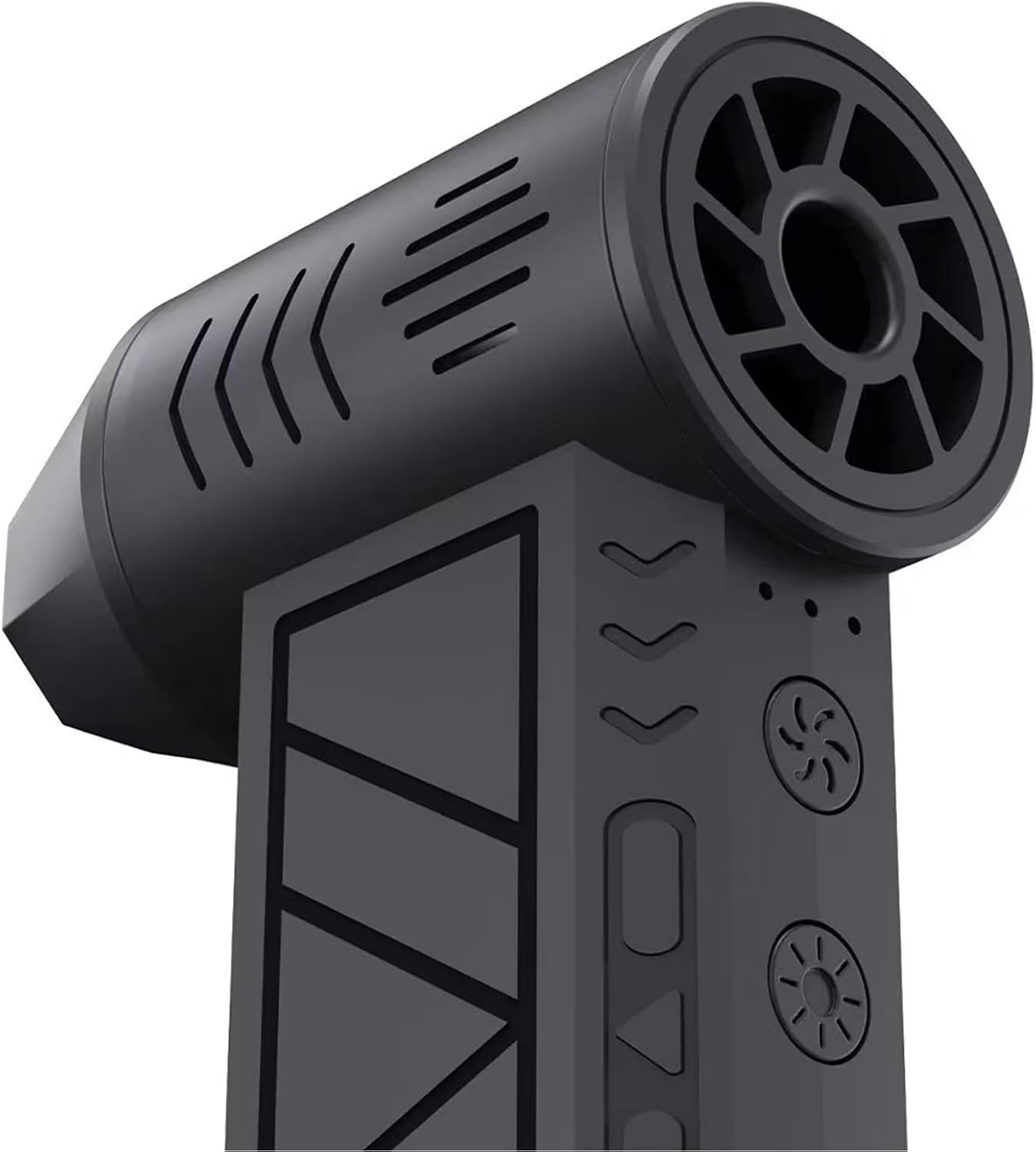 12000RPM High-Speed Cordless Air Duster, 3-Speed/Long-Press Off/LED Light/USB-C, Magnetic+Silicone Nozzles, for Keyboard/PC/Car/Home