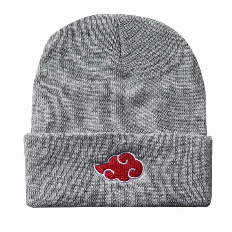 Moonshine Naruto Shippuden Akatsuki Cloud Printed Logo Charcoal Grey Adult Unisex Knit Beanie