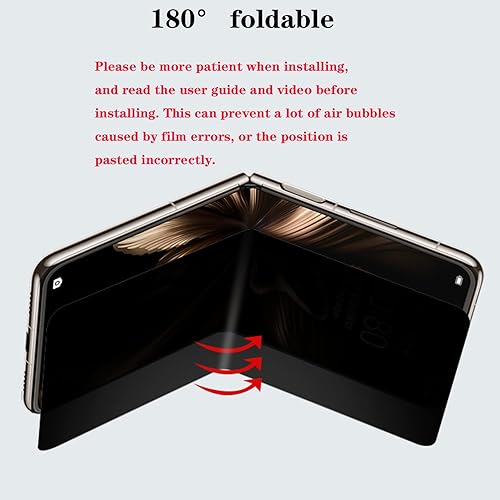 Miniatura 6 de Paquete de 3 protectores de pantalla de privacidad para Samsung Galaxy Z Flip 5 5G 2023, antiespía antiespía exterior + interior + película