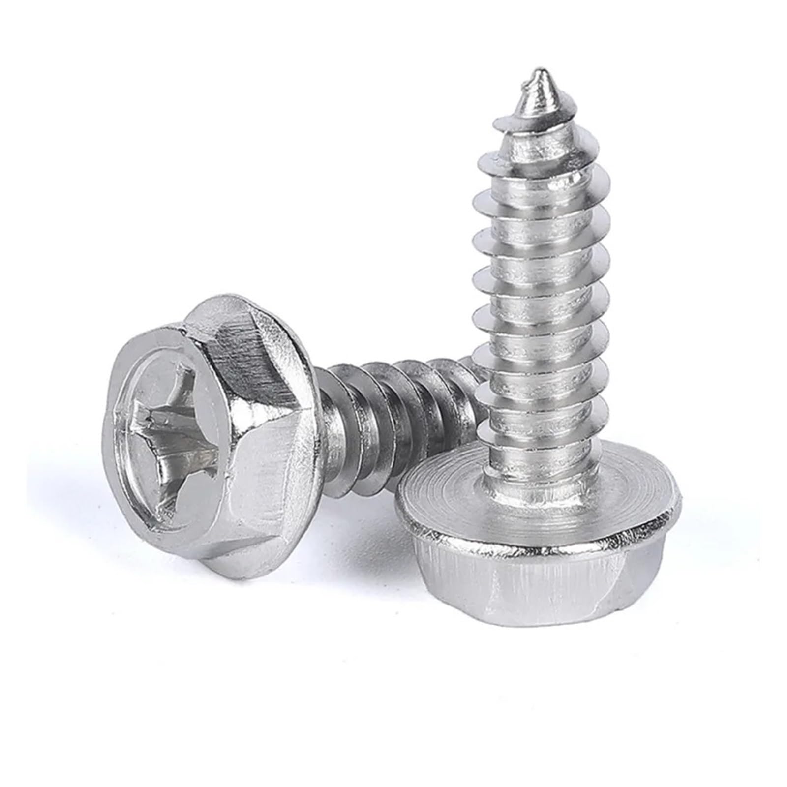 Viti Per Flange 20 PZ M3 M4 M5 M6 304 In Acciaio Inox Esagonale Esagono Croce Flangia Testa Bulloni Esagonali Cavità Autofilettanti Vite for Legno Bullone viti)(M5x50mm)