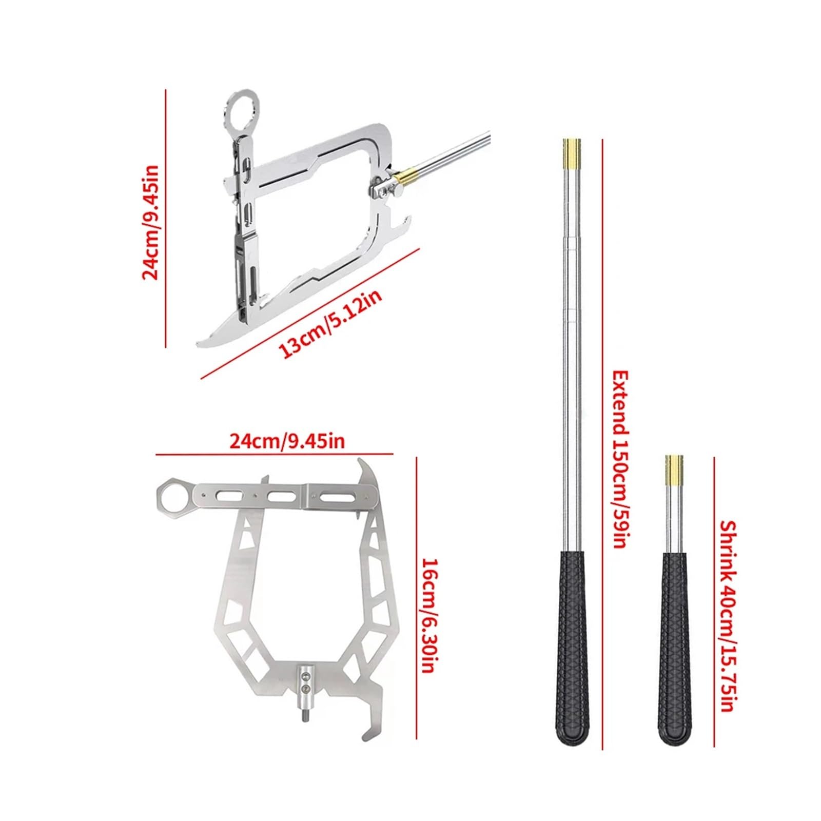 Gancio Telescopico per Barca Gancio for ormeggio Multiuso in Acciaio Inox, passacavo a Lunga Distanza, Accessorio Portatile for Kayak, Barca