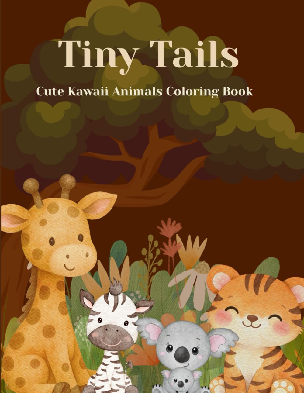 Tiny Tails: Cute Kawaii Animals Coloring Book