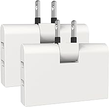 FUMITAKE たこあしコンセント 3個口 分岐 コンセント 薄型 壁 スウィングプラグ 電源タップ コンセント コーナータップ サイドタップ マルチ 1500W 180°回転式プラグ ホワイト スイングプラグ 配線しやすい スウィングプラグ コンセント 平トリプル 2個セット