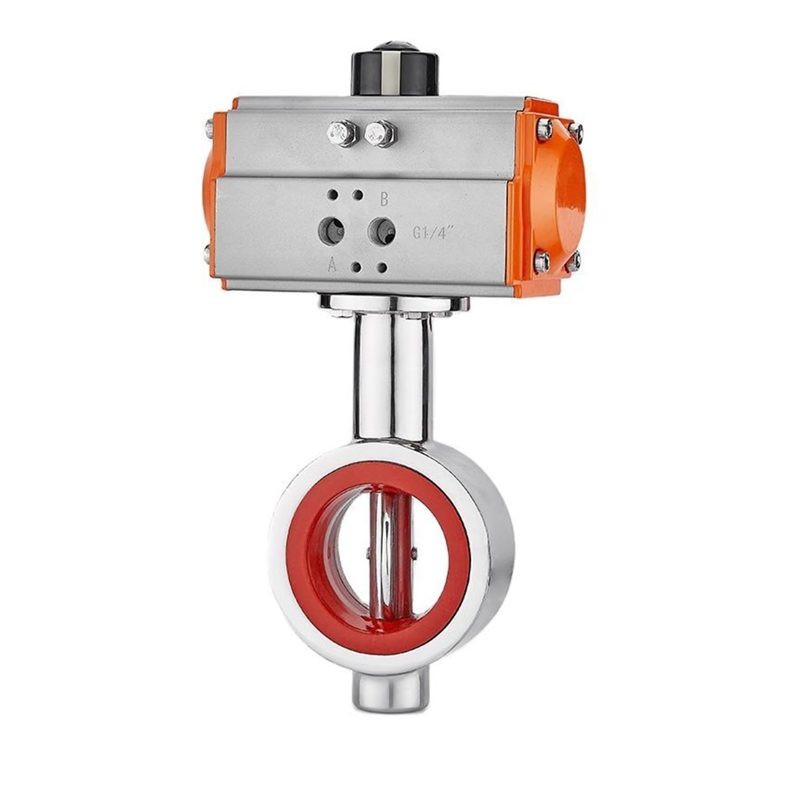 Valvola a farfalla tipo wafer, valvola a farfalla con flangia pneumatica integrata DN25 DN32 DN40 in acciaio inossidabile di grado (Size : DN25)
