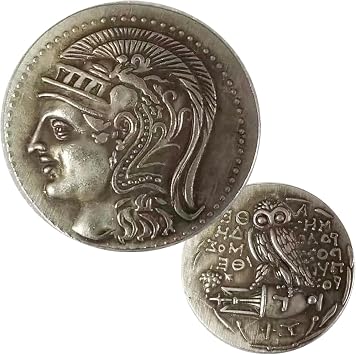 Ancient Greek Athena Owl Tetradrachm Coin Replica Historical Collectible