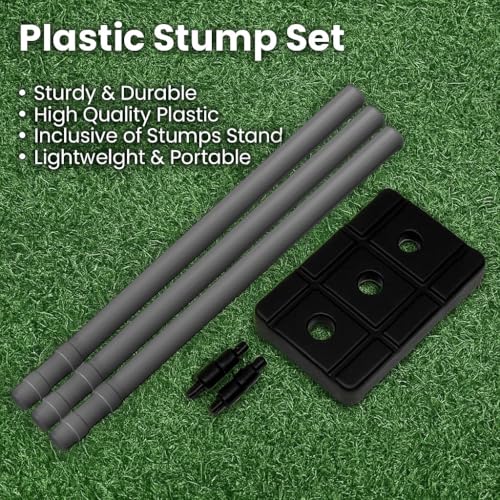 Image of Jaspo Venom Dominator Full Size Cricket Kit for Adults | 34″ Cricket Bat, Ball with Stumps & Bails with Kit Bag | Suitable for Wind Ball & Tennis Ball (Venom Domintor Full Size Kit)
