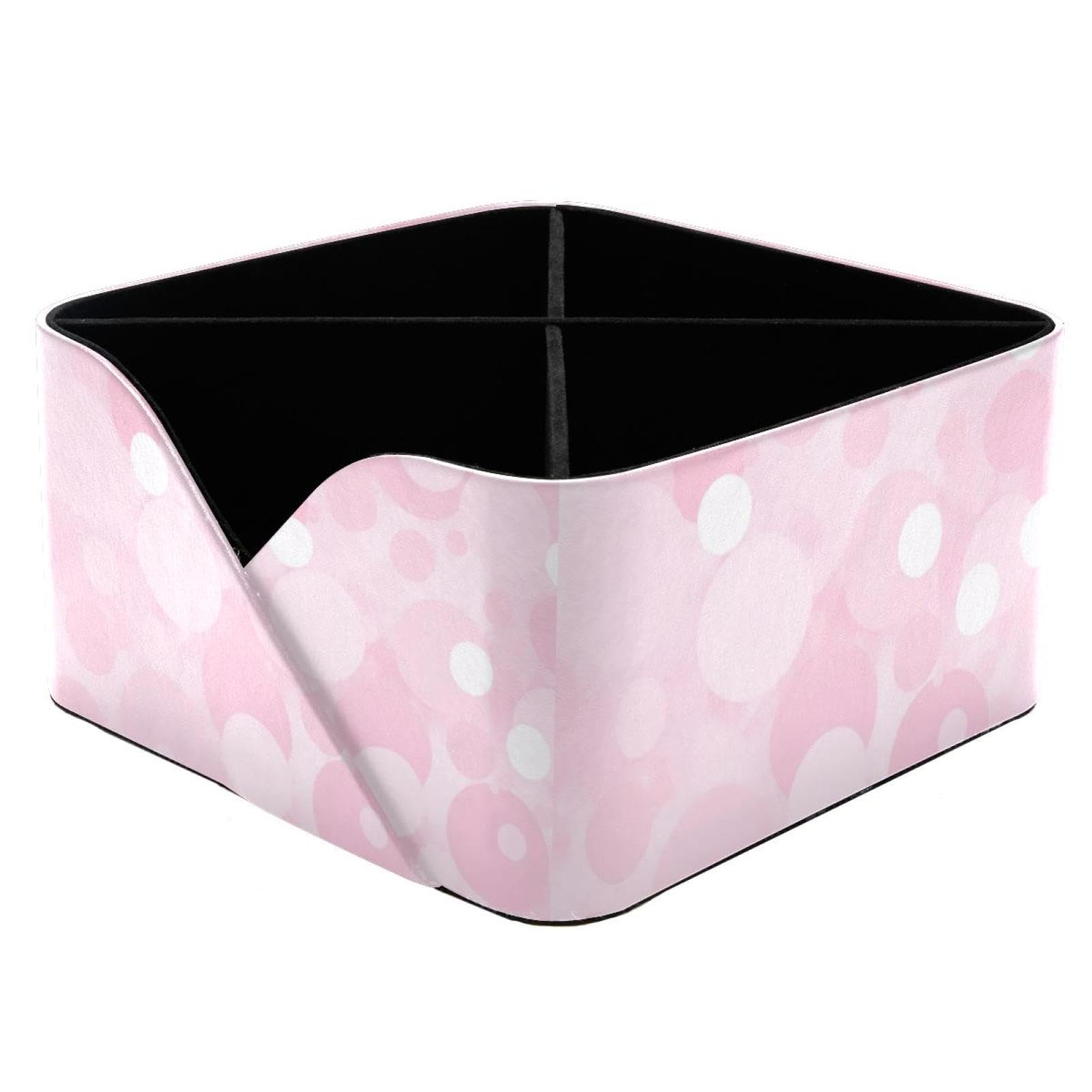 Organiseur de bureau rectangulaire rose pour fournitures d'art et dessin
