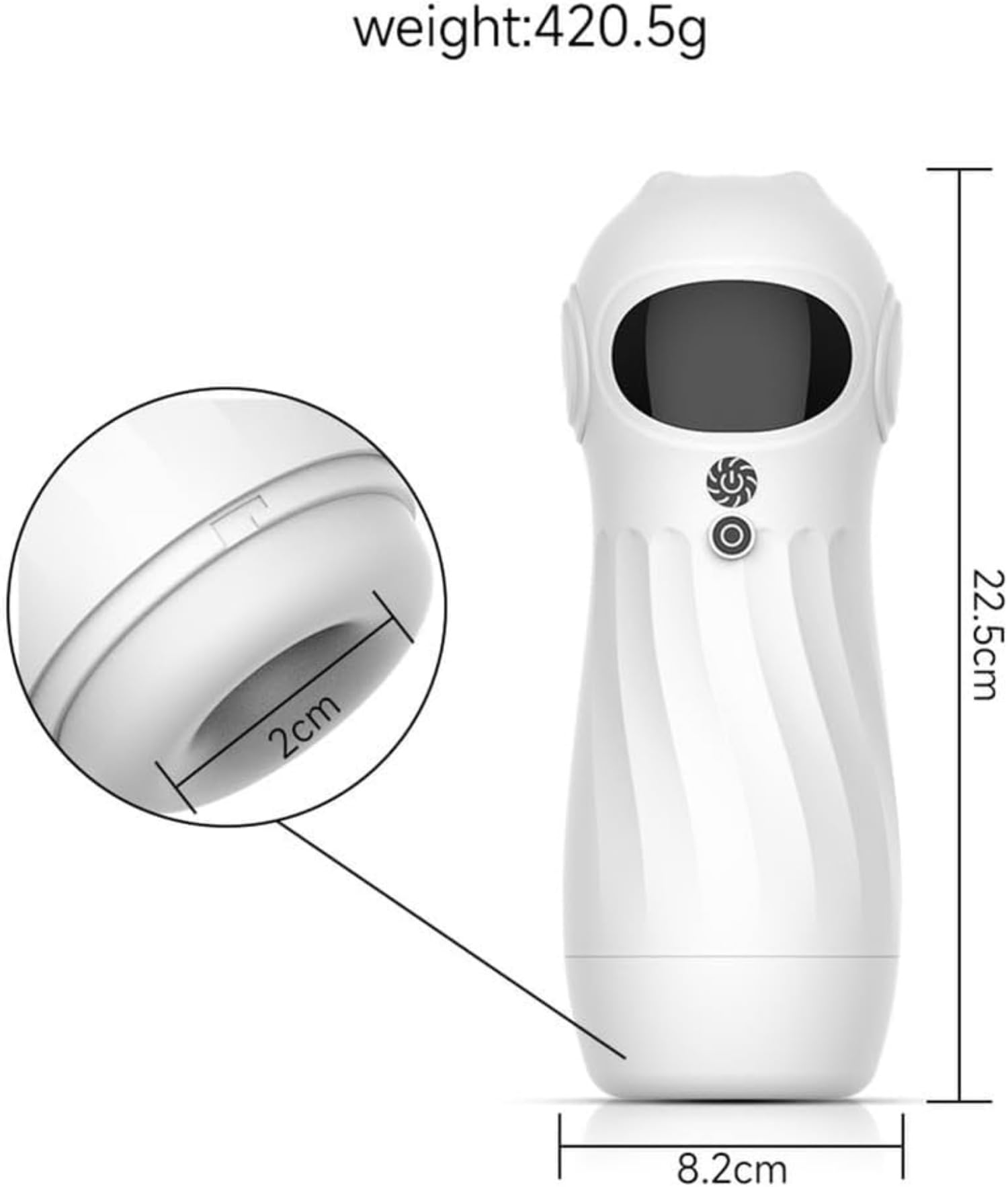 Massaggiatore 3D con texture, 4 livelli di aspirazione + 9 livelli di vibrazione + controllo dell'applicazione + schermo, dotato di supporto per vivavoce.