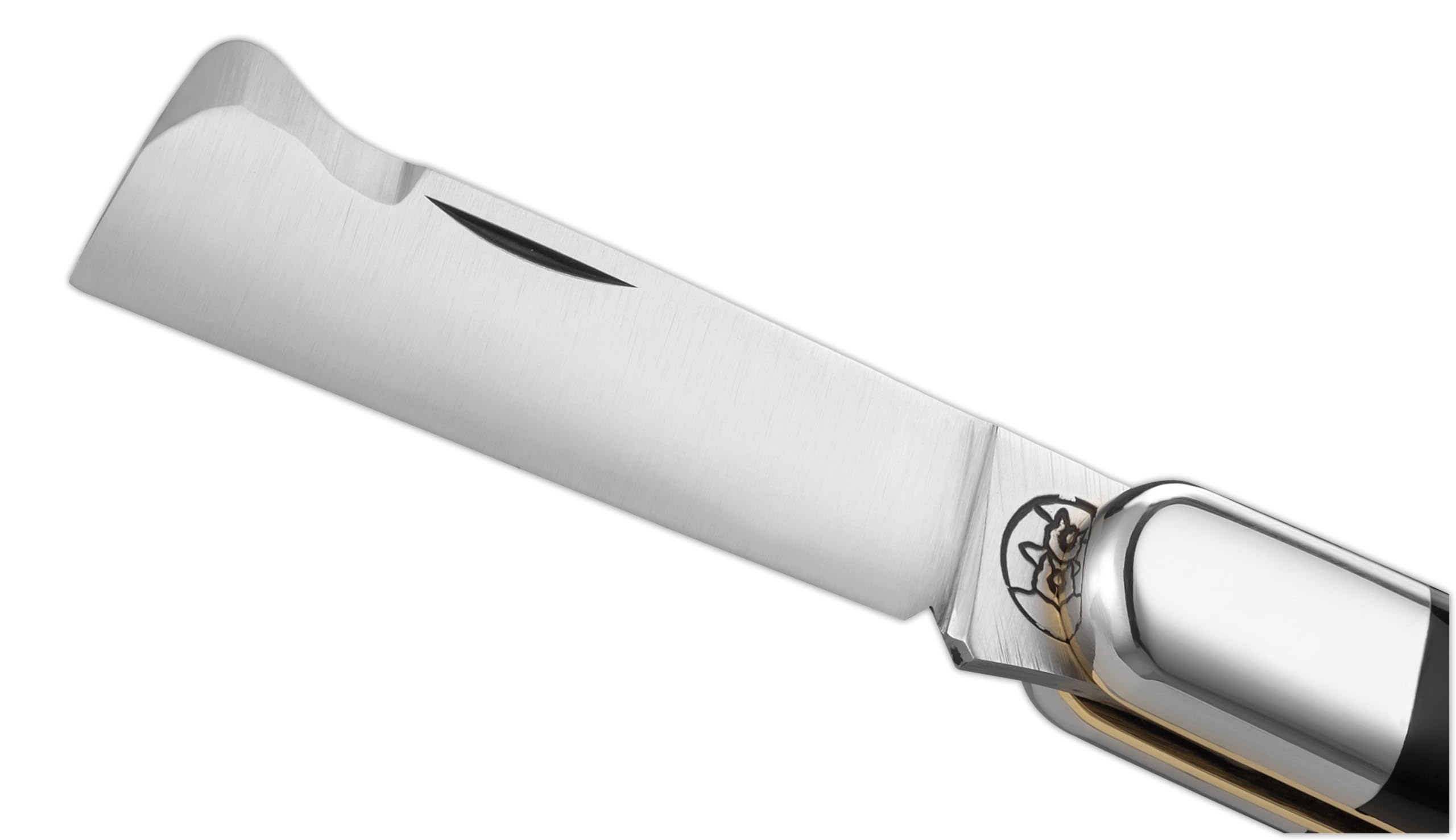 DUE BUOI 203C Coltello da Innesto Professionale Alberi da Frutto e Giardinaggio Acciaio Inossidabile Böhler N690 Manico in Corno
