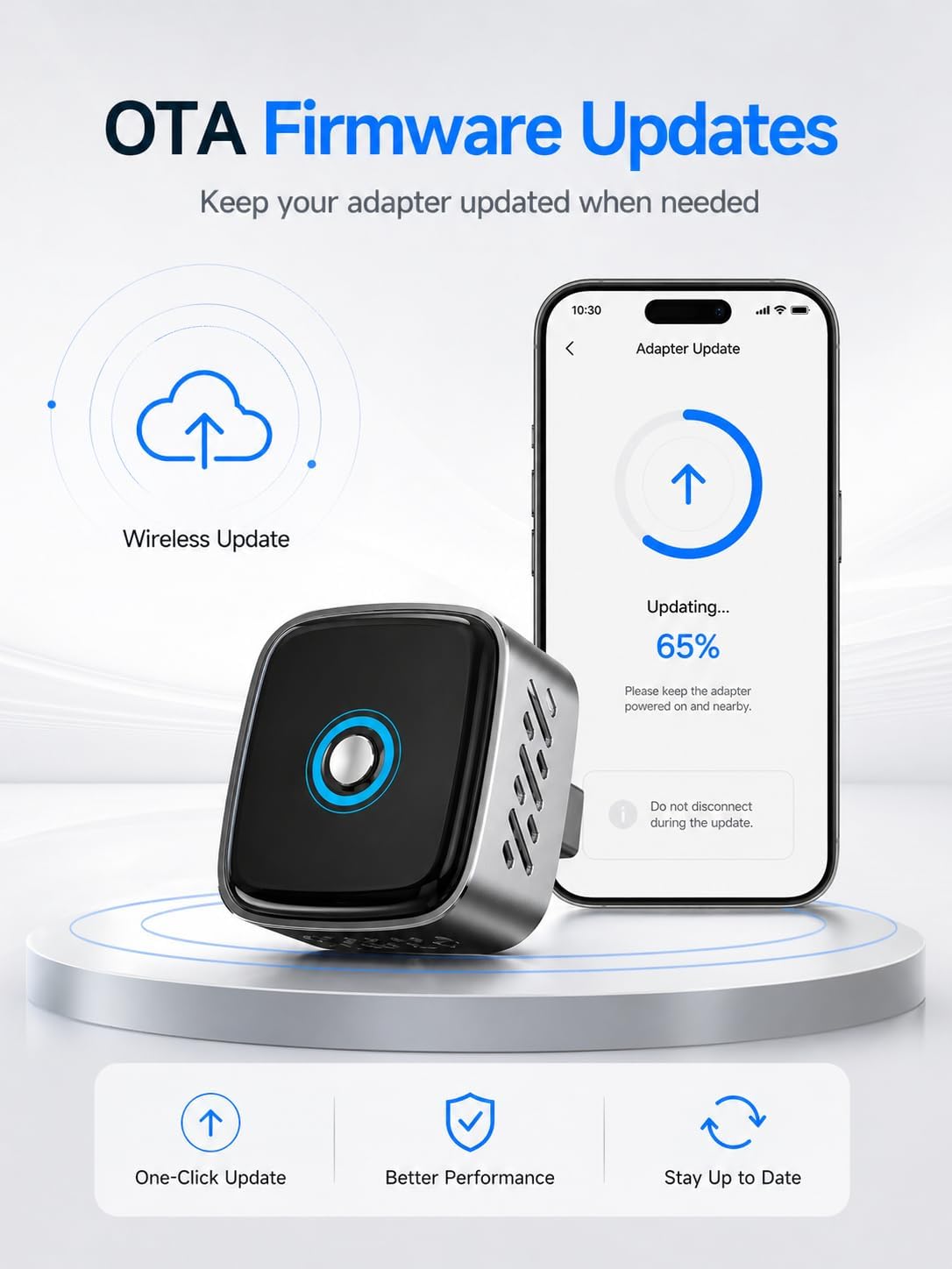 Wireless CarPlay Adapter & Wireless Android Auto Adapter, 2-in-1 Mini Dongle with Multi-Device Switch, 5.8GHz Auto Reconnect, Plug & Play for Factory Wired Cars 2016+ - Silver