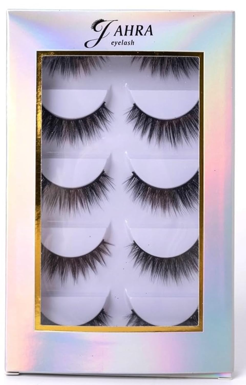 Eyelashes 5 pairs faux mink lashes, natural style lashes, Flash eyelashes, soft natural look eyelashes,3D lashes, lashes for light make up, Soft JAHRA Eyelash