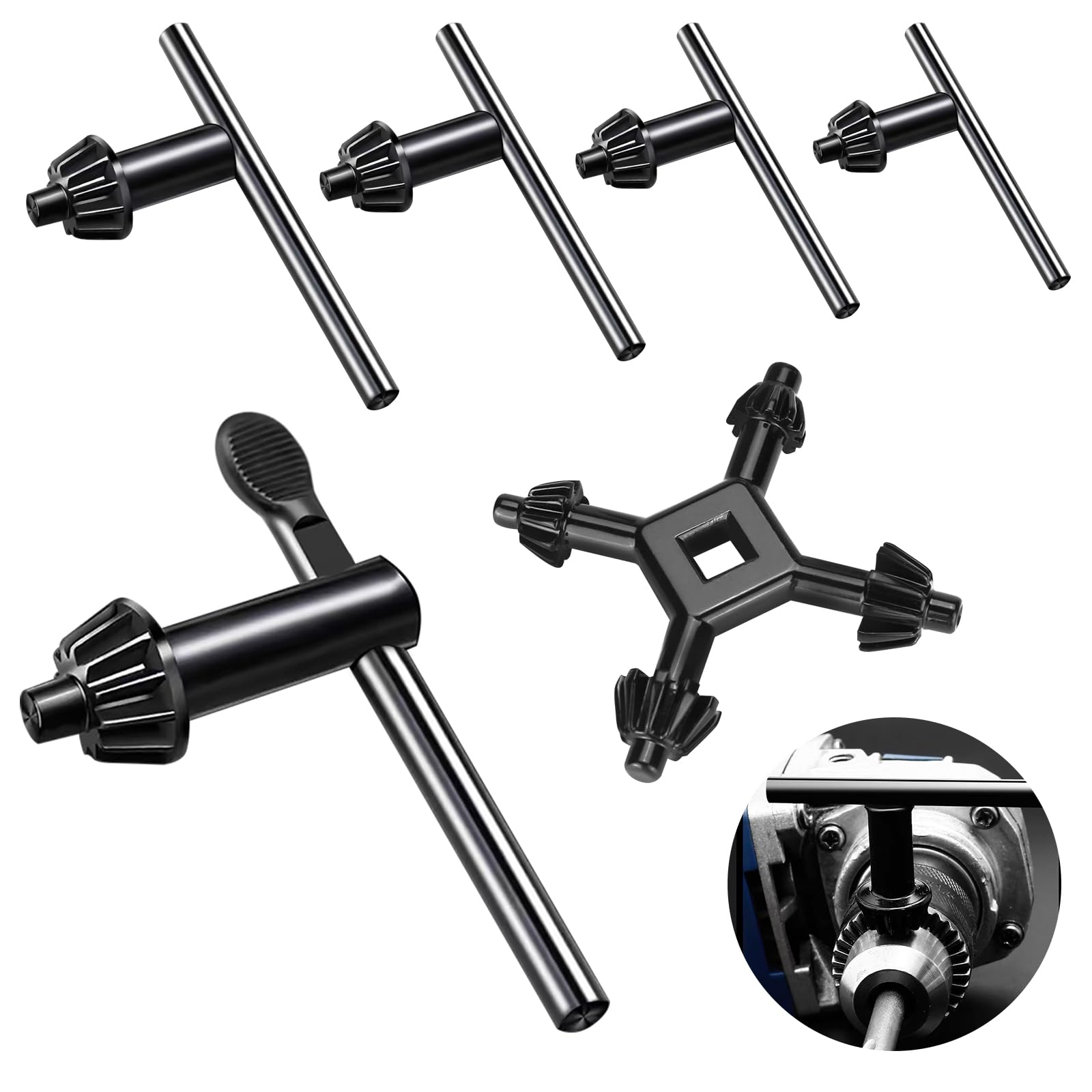 KO340175・176・177・178・179・8JP Yauhar 6Pcs Carbon Steel Drill Chuck Key Wrench Set, 3/4