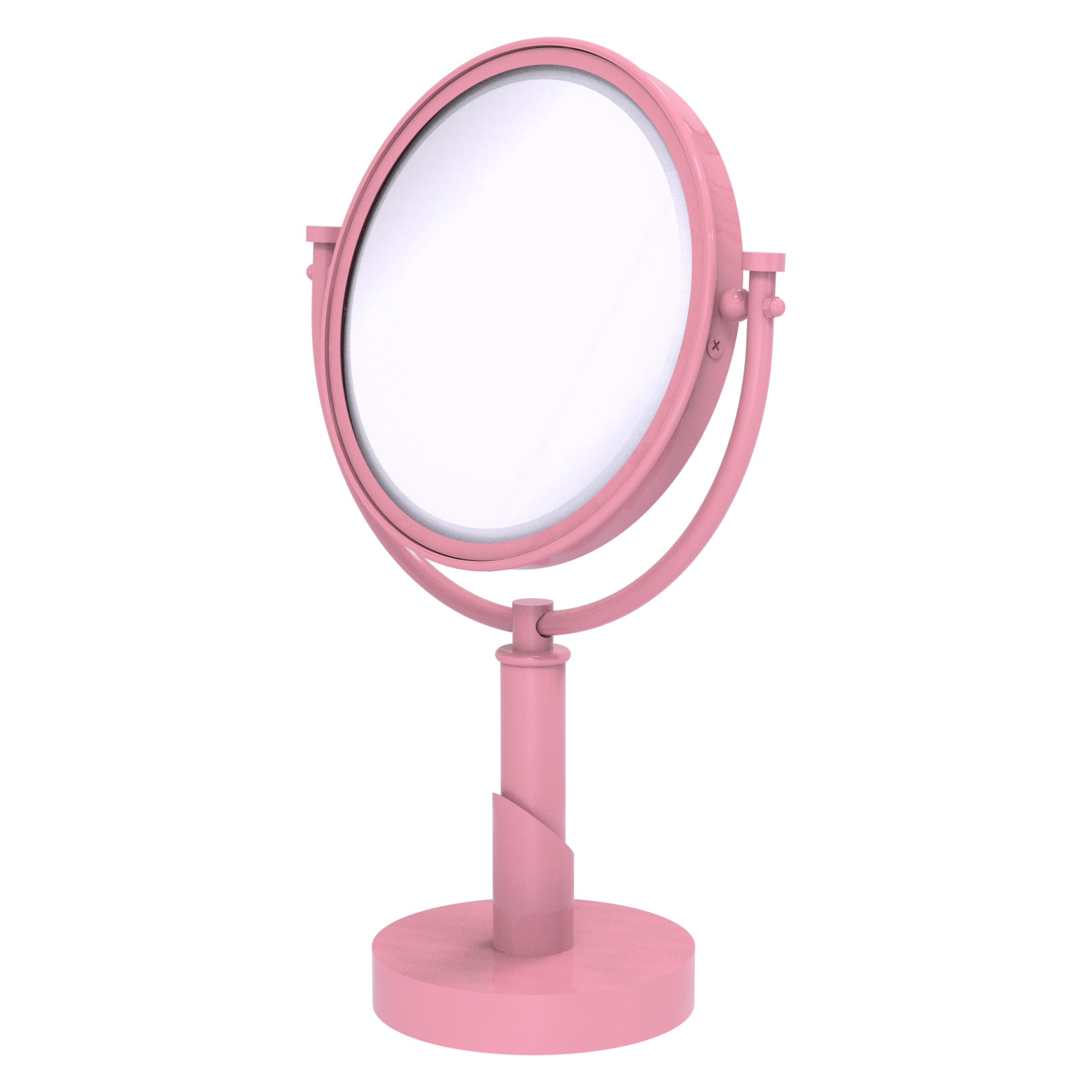 Allied Brass TR-4/2X-PNK Tribecca Collection 8 Inch Vanity Top Make-Up Mirror 2X Magnification, Pink