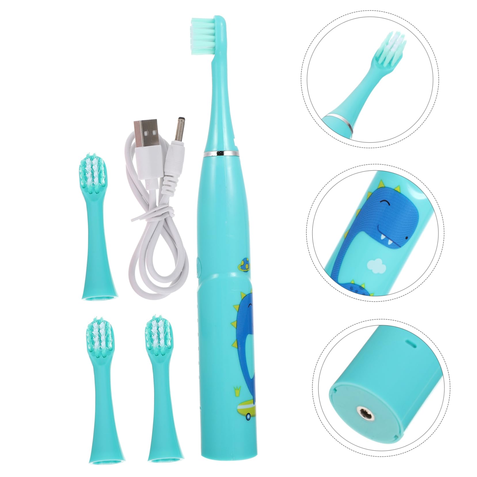 Healeved 3 Juegos Cepillo De Electrico Infantil Cepillo De Para Bebe Cepillo De Para El Cuidado De La Boca Cepillos De De Limpieza Profunda Abdominales Blue
