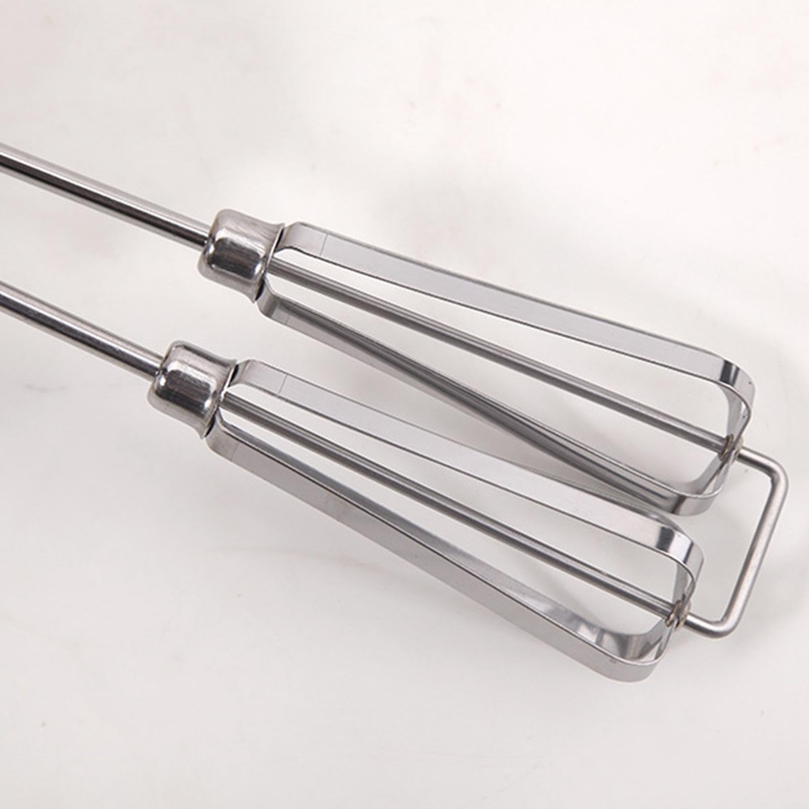 Batteur à Œufs Manuel, Batteur à Main Double Tête en INOX, avec Manche ABS, Ooutil de Cuisine Portable, Fouet Rotatif Manuel pour Crème Chantilly, Blancs d'Œufs, Léger et Facile à Nettoyer
