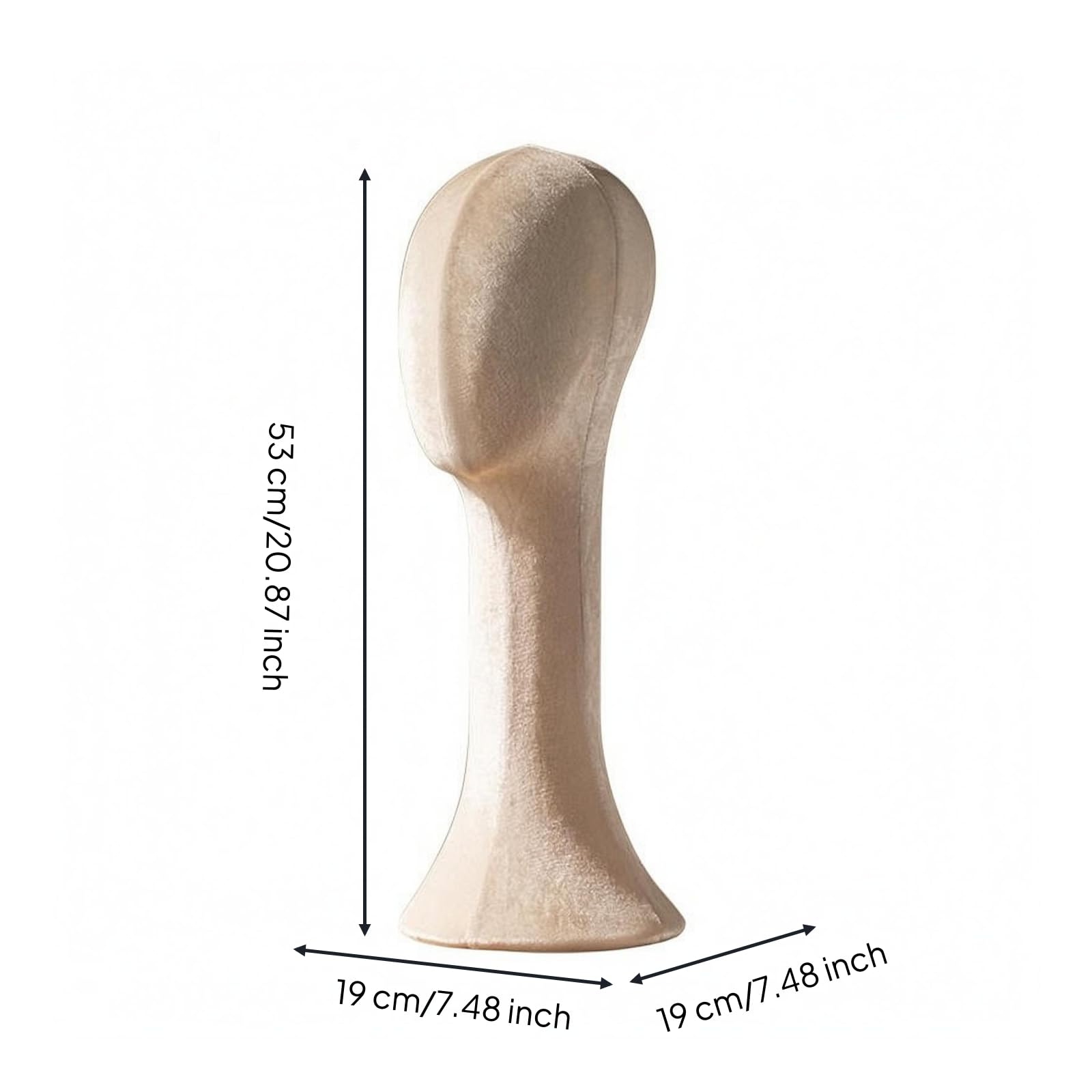 Gralara Testa Manichino Adatto a Spille Supporto Testa Manichino Base Stabile Attrezzatura da Vetrina per Negozio, Styling , Albicocca , Velluto Lungo